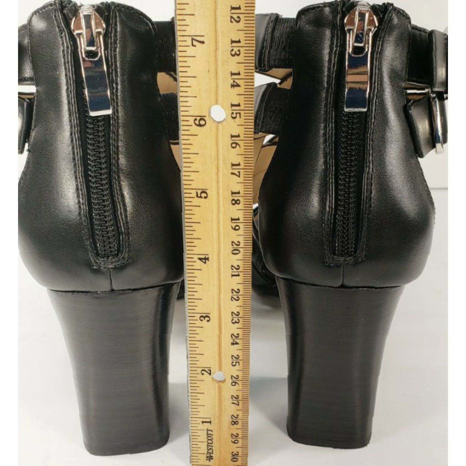 Vintage The Limited Brooklyn High Heel Women's Strappy Open Toe Sandal Black Leather Size 9M Zip Size US 9 / IT 39 - 7 Thumbnail