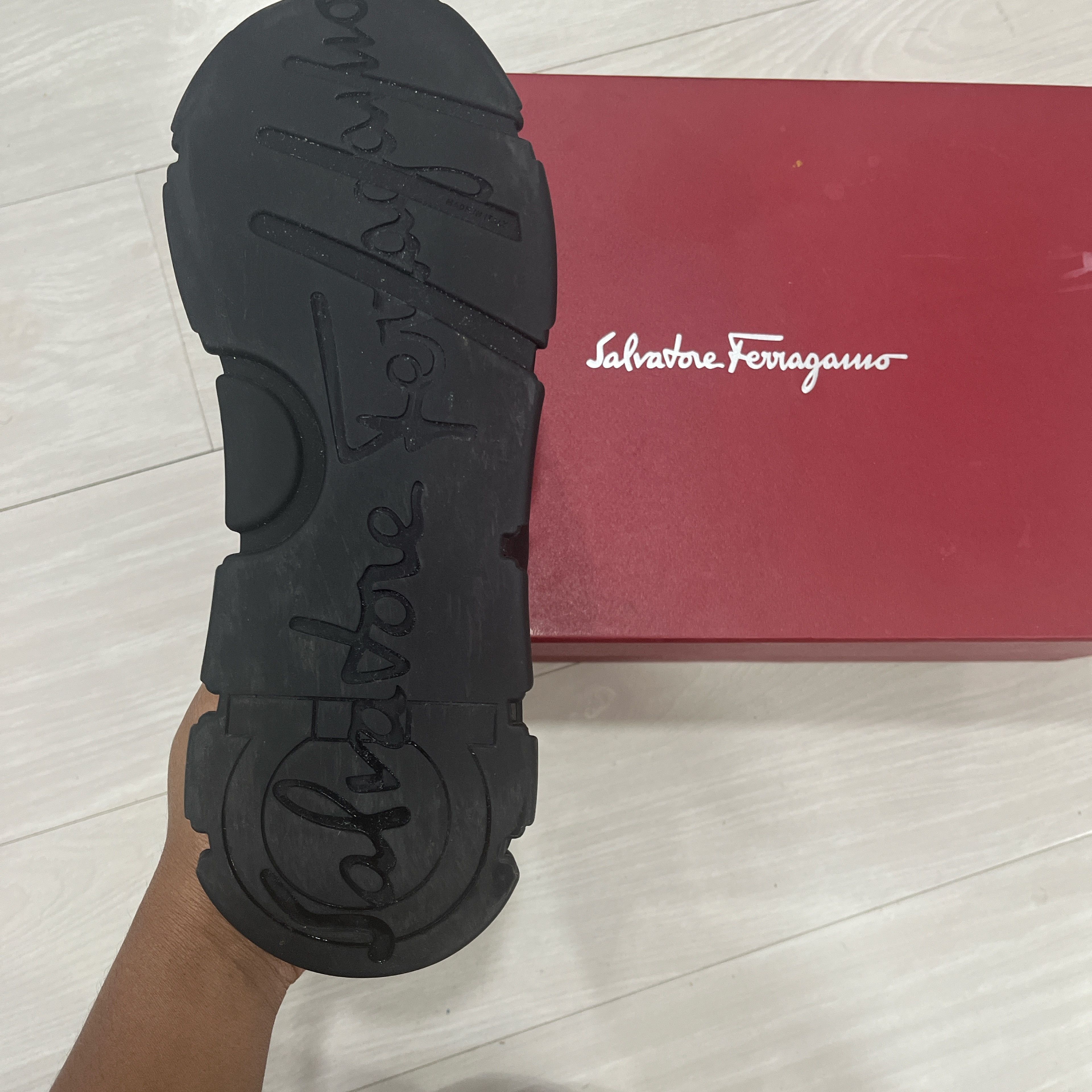 Salvatore Ferragamo Black & gold Salvatore Ferragamo “Monster” slip-on sneakers. Size US 8.5 / IT 38.5 - 4 Thumbnail