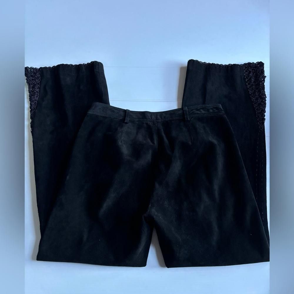 Danier Danier Black Crochet Leather Pants Size 8 Size 30" / US 8 / IT 44 - 2 Thumbnail