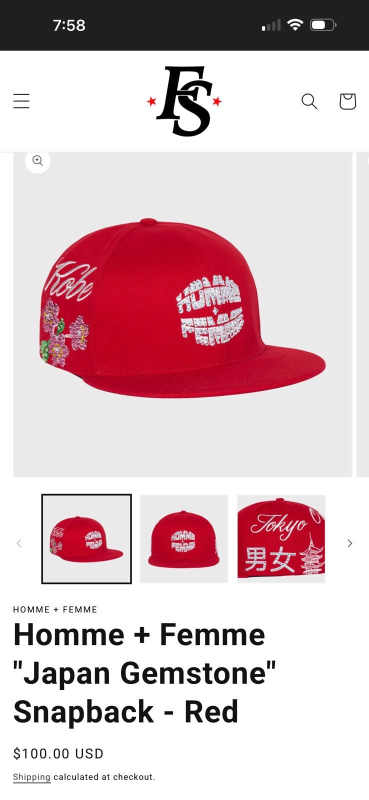 Homme + Femme La Homme + Femme Japan Gemstone snapback red hat. Size ONE SIZE - 7 Thumbnail