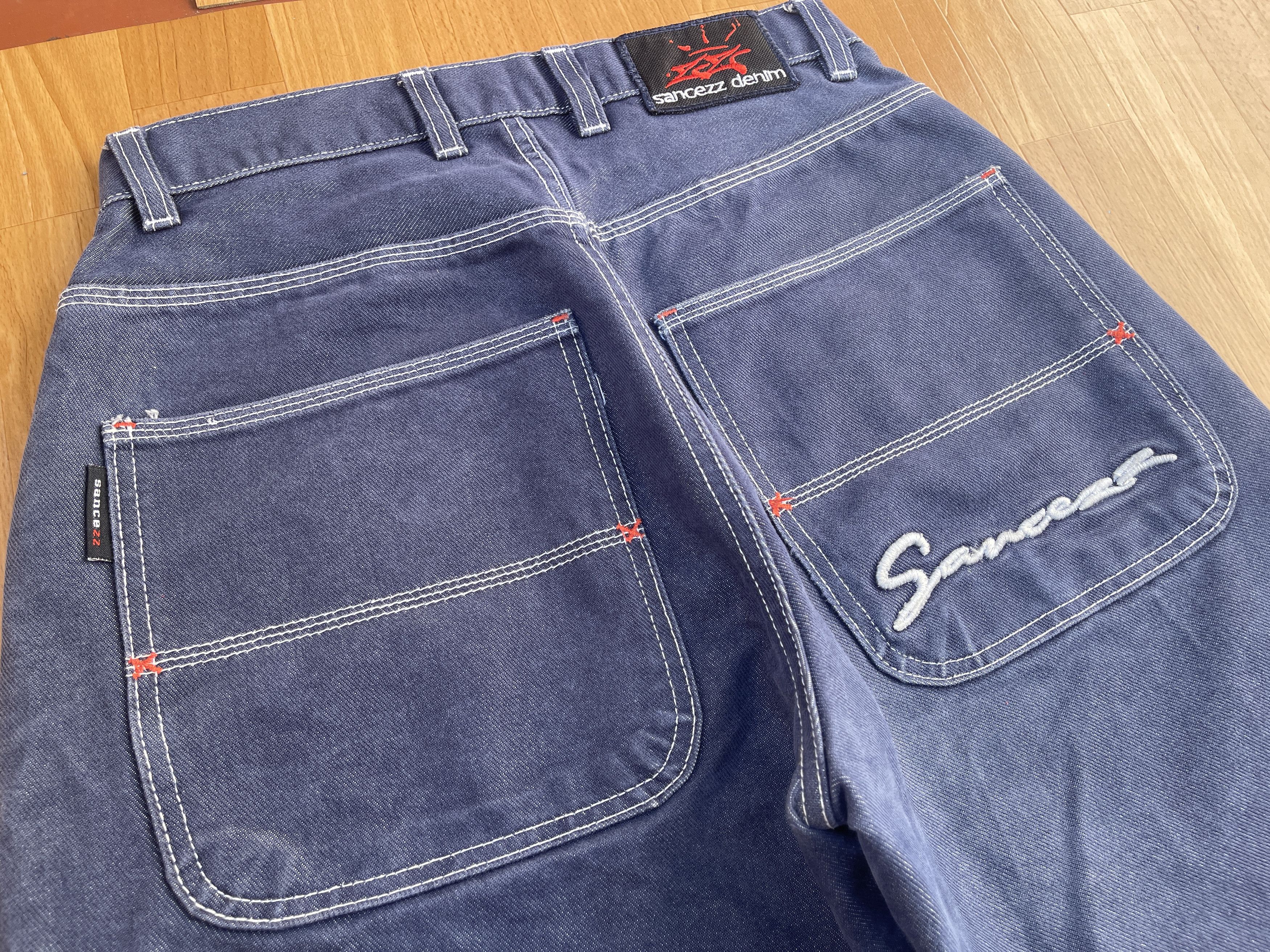 Other Sancezz jeans, shiny, vintage baggy, silver, metallic Y2K 28 Size US 28 / EU 44 - 8 Thumbnail