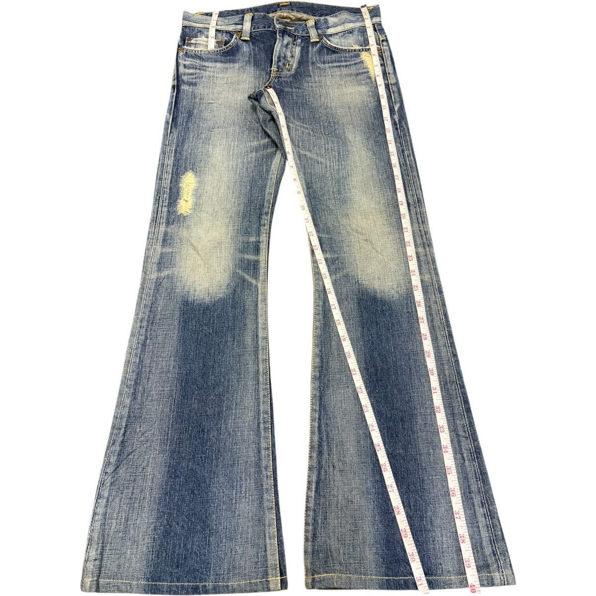 Edwin Vintage Edwin Rusty Wash Distressed Flare Jeans Size 31" - 7 Thumbnail