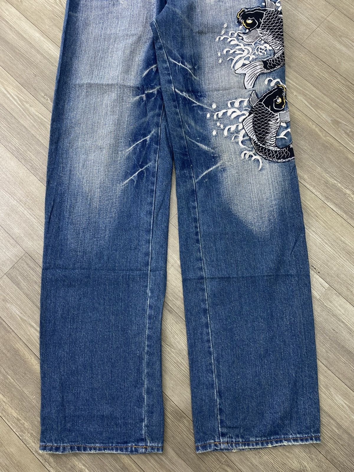 Karakuri Tamashii Dominate Karakuri Tamashii Koi Flowers Embroidery Jeans Y2K Size US 30 / EU 46 - 8 Thumbnail