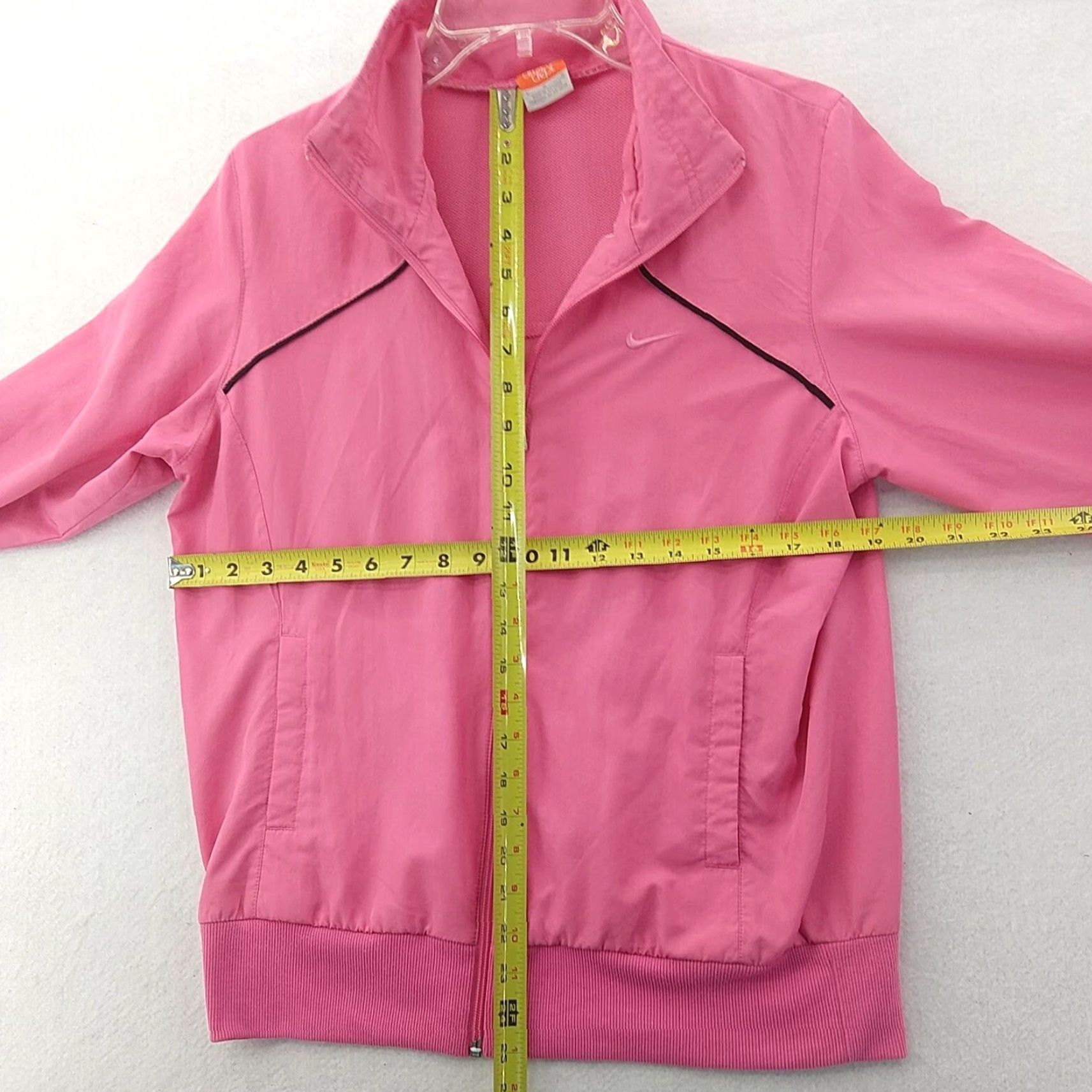 Nike VINTAGE Nike Windbreaker Womens L Pink Check 90s Full Zip Athletic Track Jacket Size L / US 10 / IT 46 - 3 Thumbnail