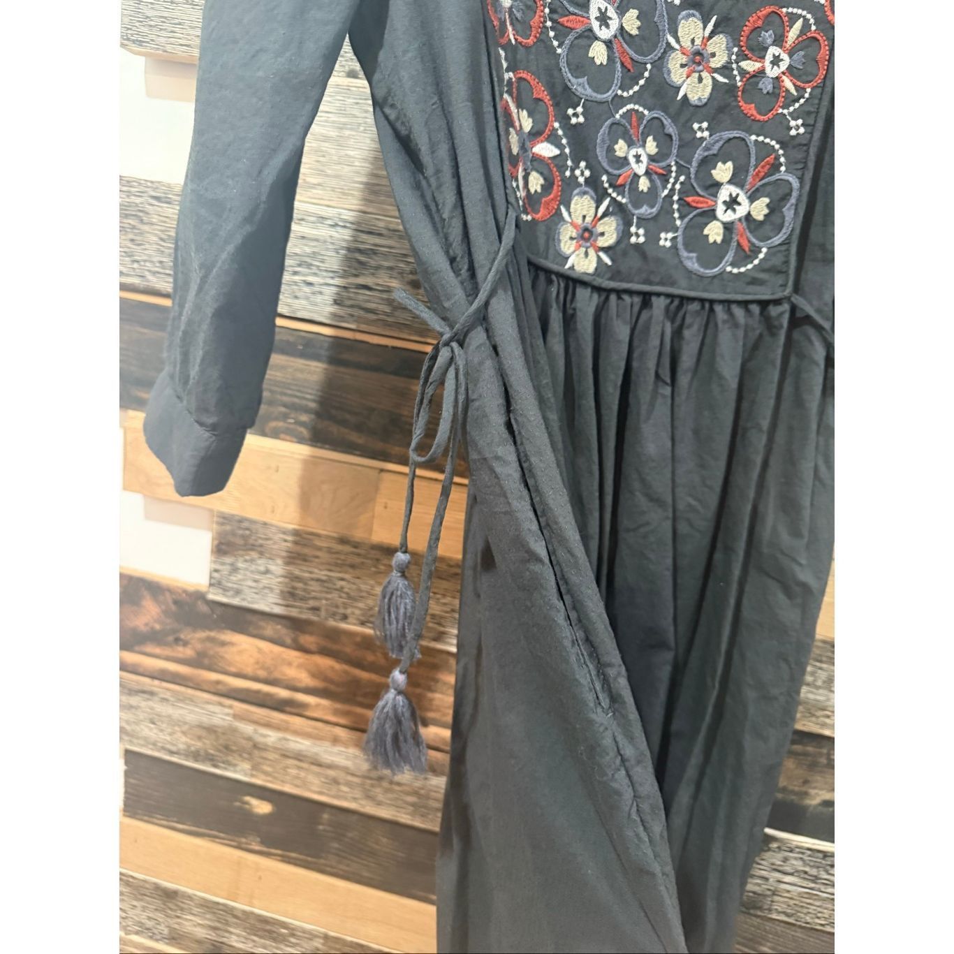 Guru Gudrun Sjoden embroidered grey boho lagenlook dress size XS Size XS / US 0-2 / IT 36-38 - 7 Thumbnail