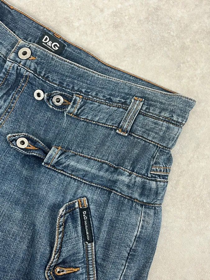 Dolce & Gabbana SS2004 Dolce & Gabbana Blue Technical Flared Denim Jeans Size US 32 / EU 48 - 9 Thumbnail