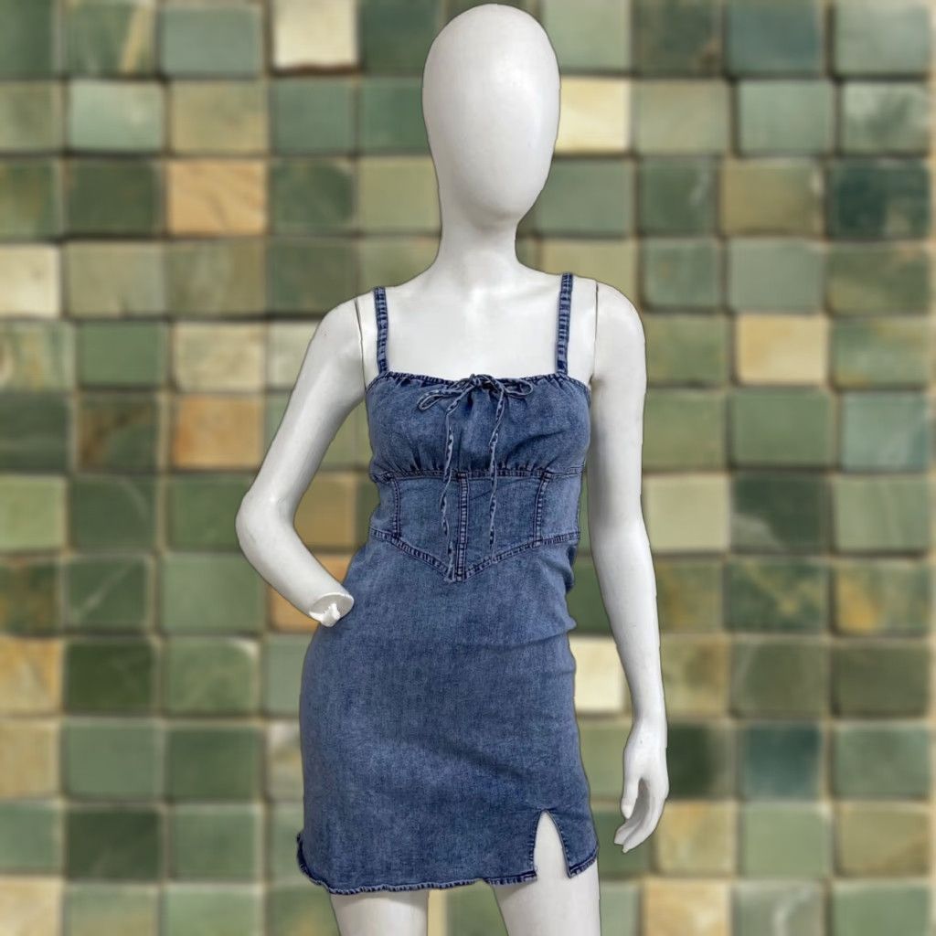 lelis denim dress Le Lis Collection Dress Denim Zipper Pockets Size Small