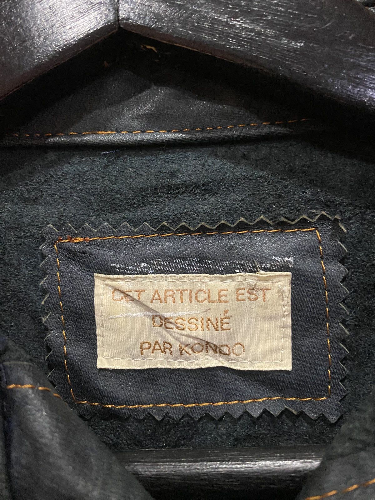 Leather Dessiné par Kondo Western Shirt Jacket Distressed Patina Size XS / US 0-2 / IT 36-38 - 9 Thumbnail