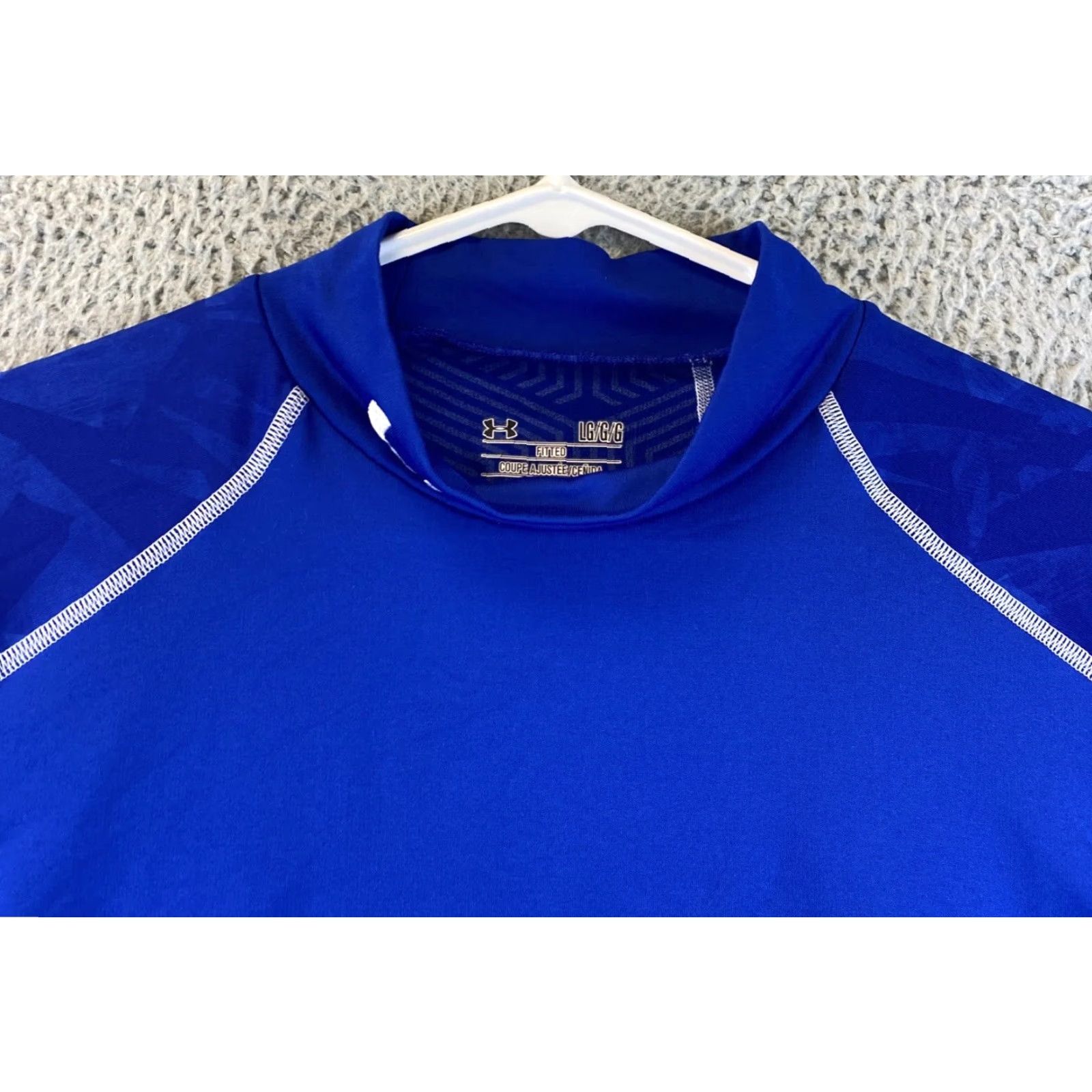 Under Armour UNDER ARMOUR Mens Shirt Large Blue ColdGear High Neck Compression Pullover 42-49 Size US L / EU 52-54 / 3 - 6 Thumbnail