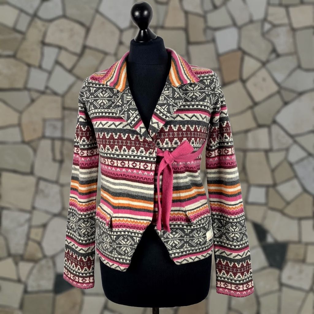 Vintage Odd Molly Cardigan Womens Wool Multicoloured Size 1 S Long Sleeve Wrap Robe 52 cm 31 cm 40 cm 60 cm Size XS / US 0-2 / IT 36-38 - 1 Thumbnail