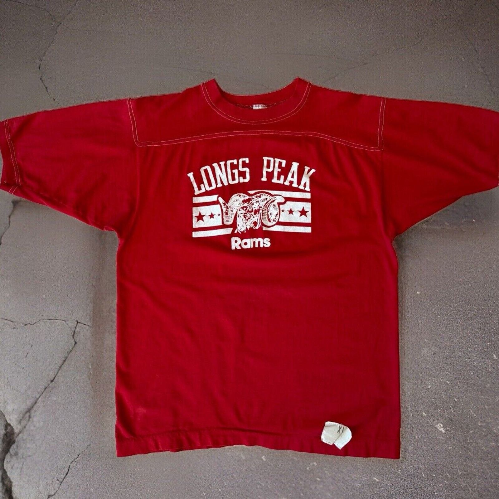 Vintage Vintage Longs Peak Rams Shirt XL Red 70s Made in USA Size US XL / EU 56 / 4 - 1 Thumbnail
