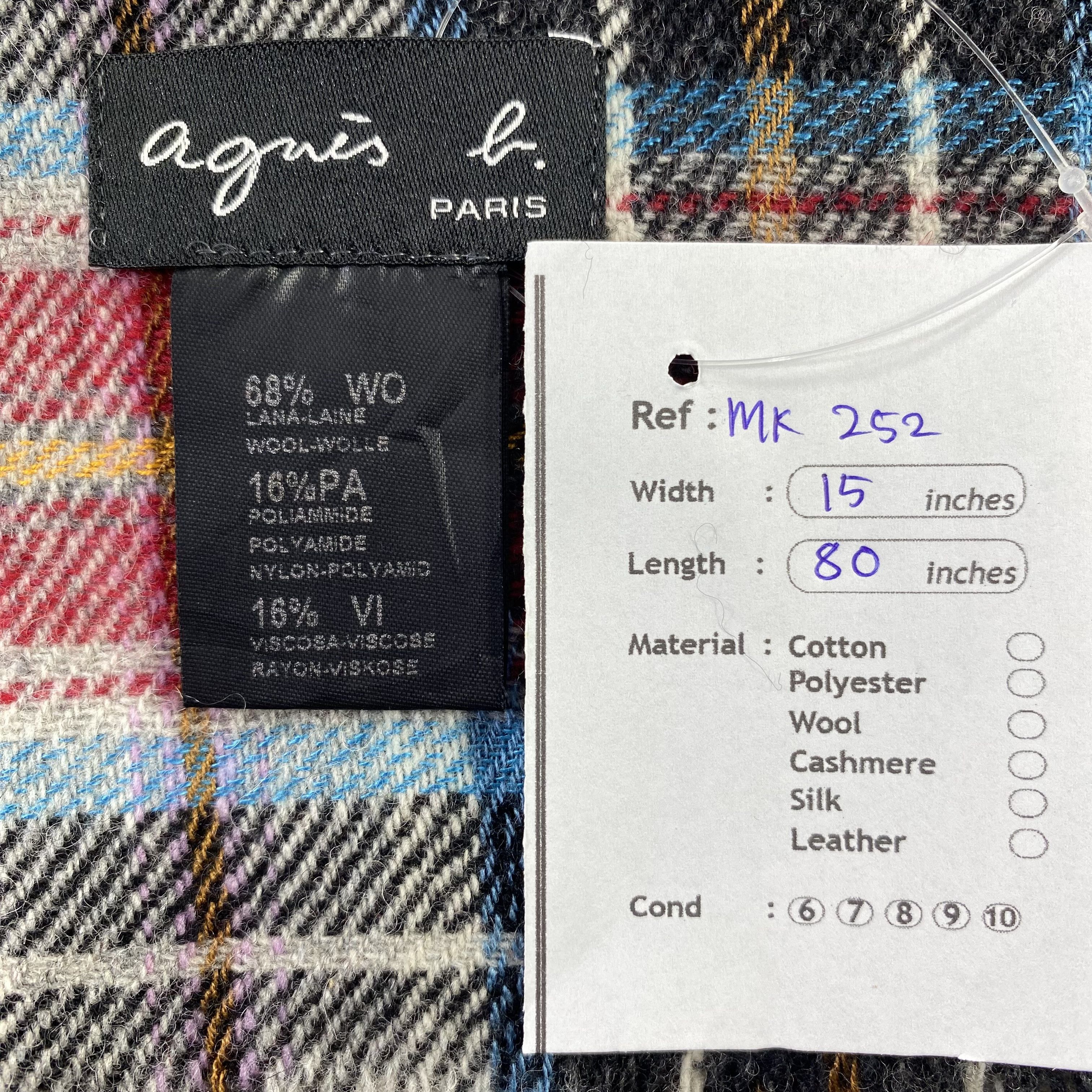 agnes b. Agnes B. Scarf Plaid Neck Wrap Wool Muffler Size ONE SIZE - 7 Thumbnail