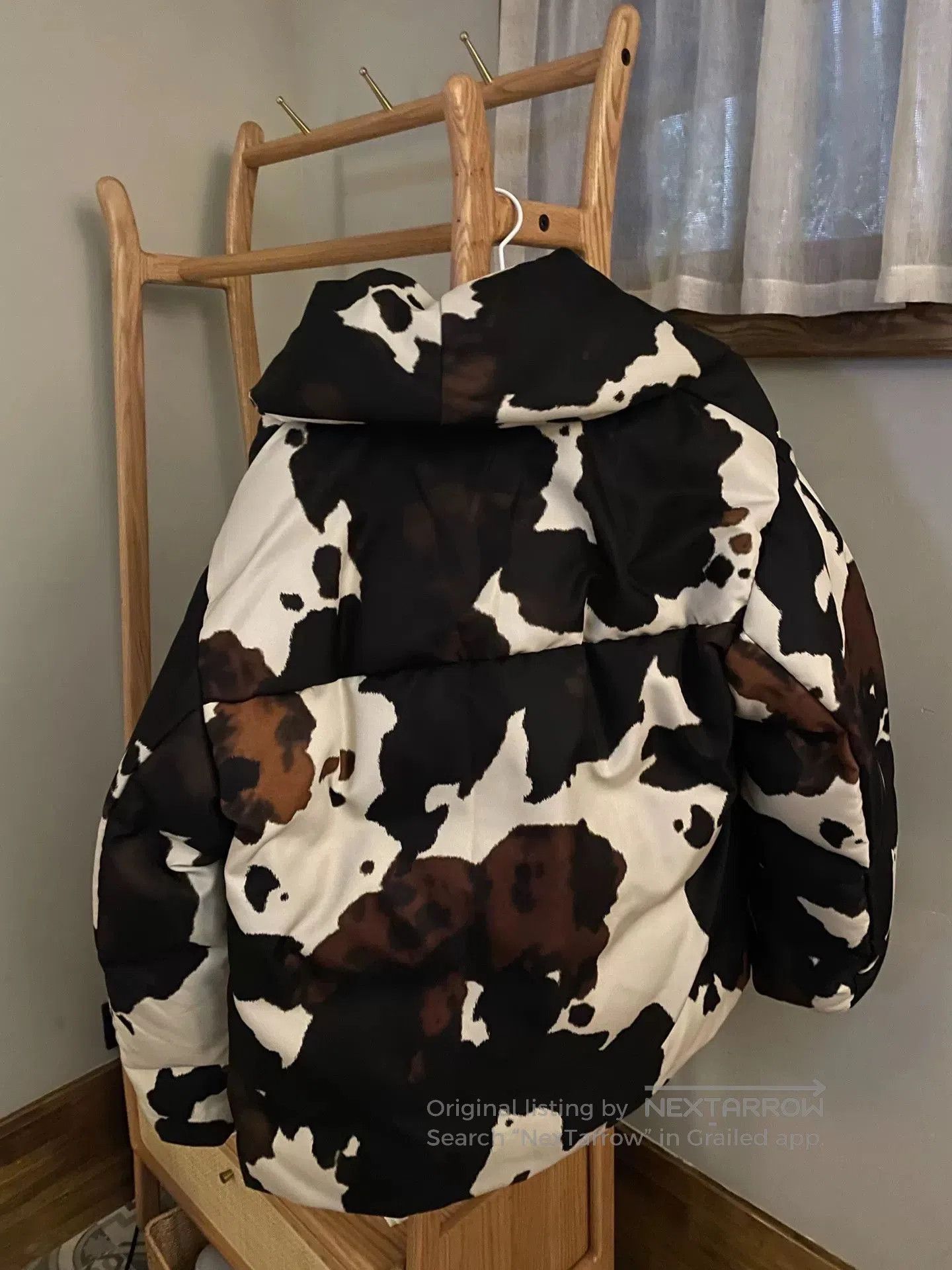 Dries Van Noten oversized black and white cow print coat. Size US XS / EU 42 / 0 - 2 Thumbnail