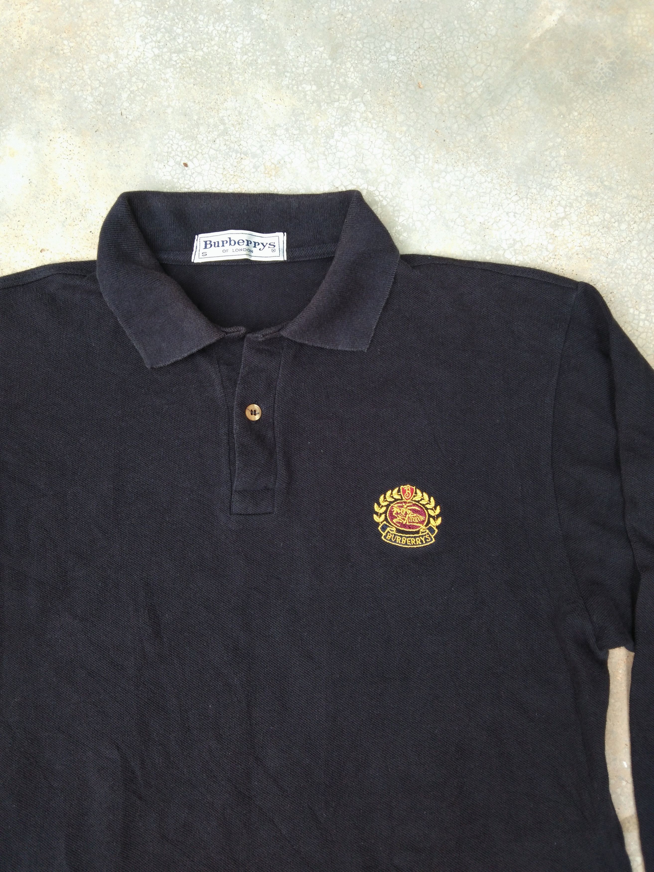 Burberry 90s Vintage Burberrys Polo Tee Long Sleeve Made In England Size US S / EU 44-46 / 1 - 4 Thumbnail