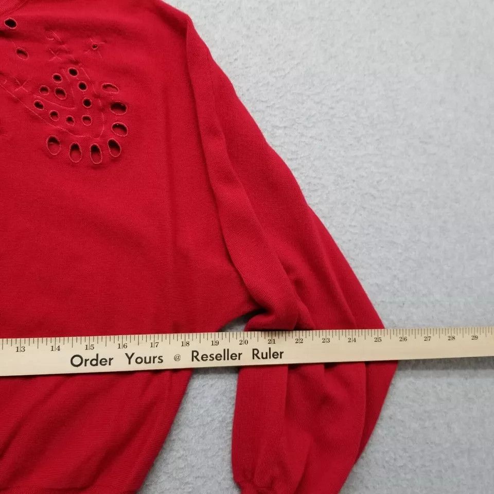 Other Joseph A Sweater Womens Medium Red Round Neck Rayon Blend Size M / US 6-8 / IT 42-44 - 6 Thumbnail