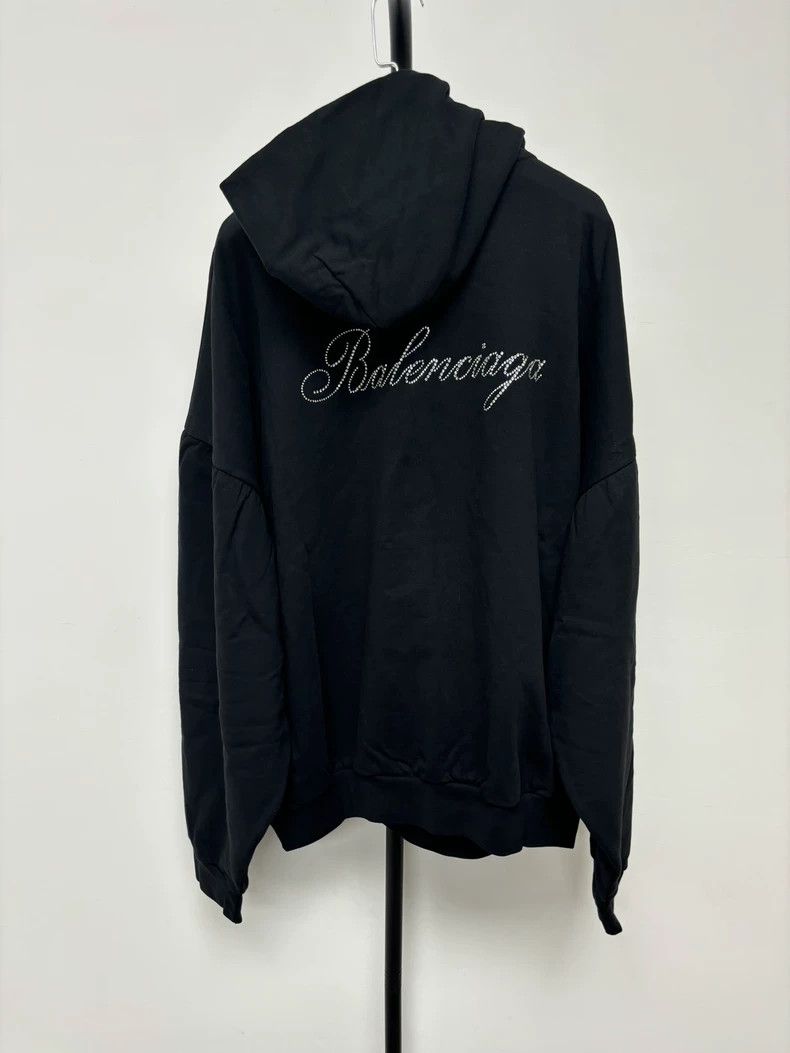 Balenciaga Balenciaga size 2 Rhinestone logo hooded sweatshirt Size US M / EU 48-50 / 2 - 1 Thumbnail