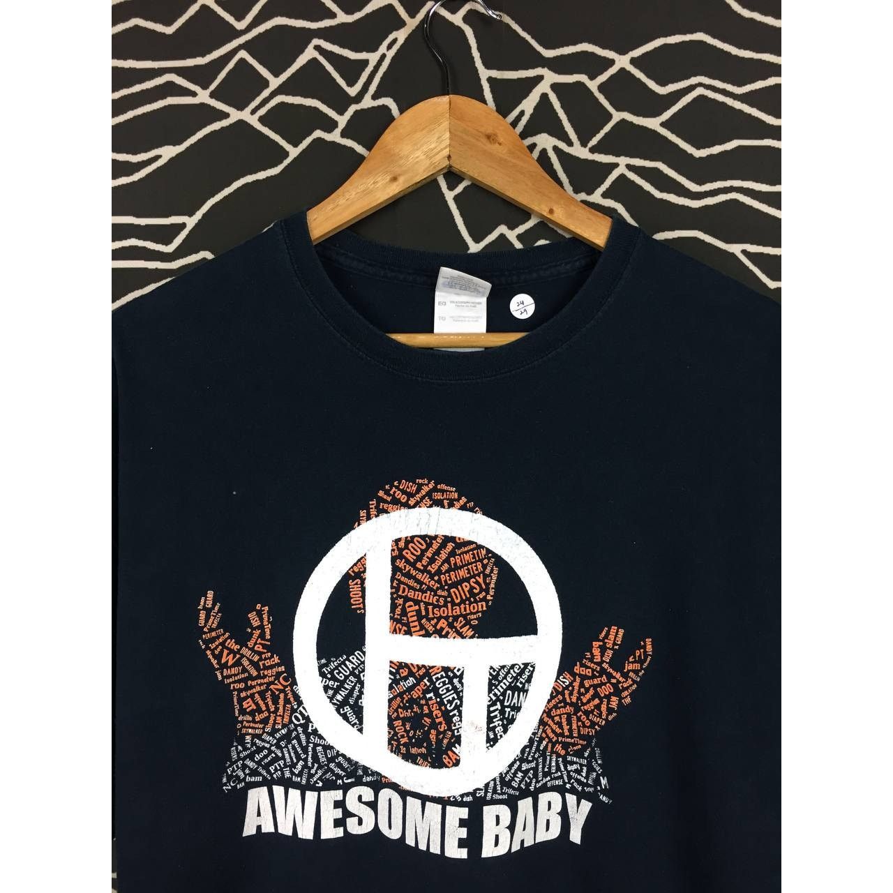 Gildan × Vintage Awesome Baby Typographic Word Cloud Graphic Tee Size US XL / EU 56 / 4 - 3 Thumbnail