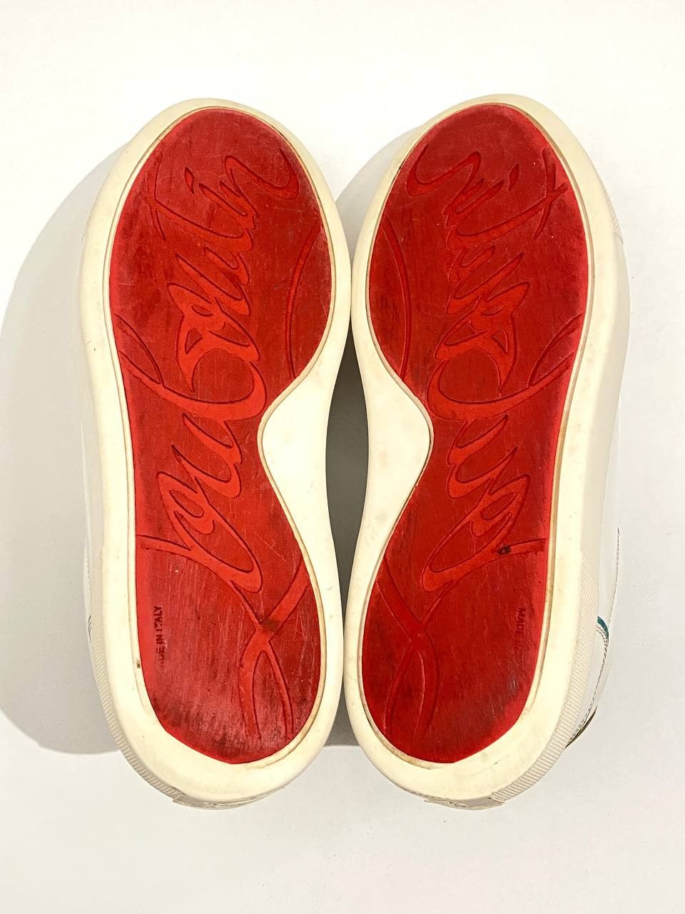Christian Louboutin Christian Louboutin White Multi Leather Low Top Sneakers Size US 10 / IT 40 - 13 Thumbnail