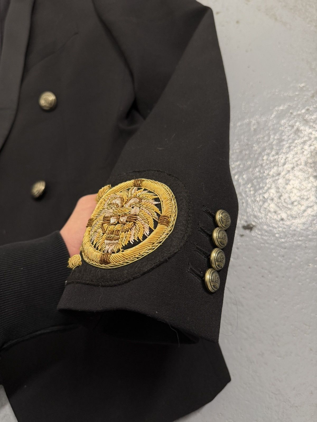Balmain × H&M Balmain x H&M Black Shawl Collar Napoleon Wool Jacket Size 40R - 10 Thumbnail