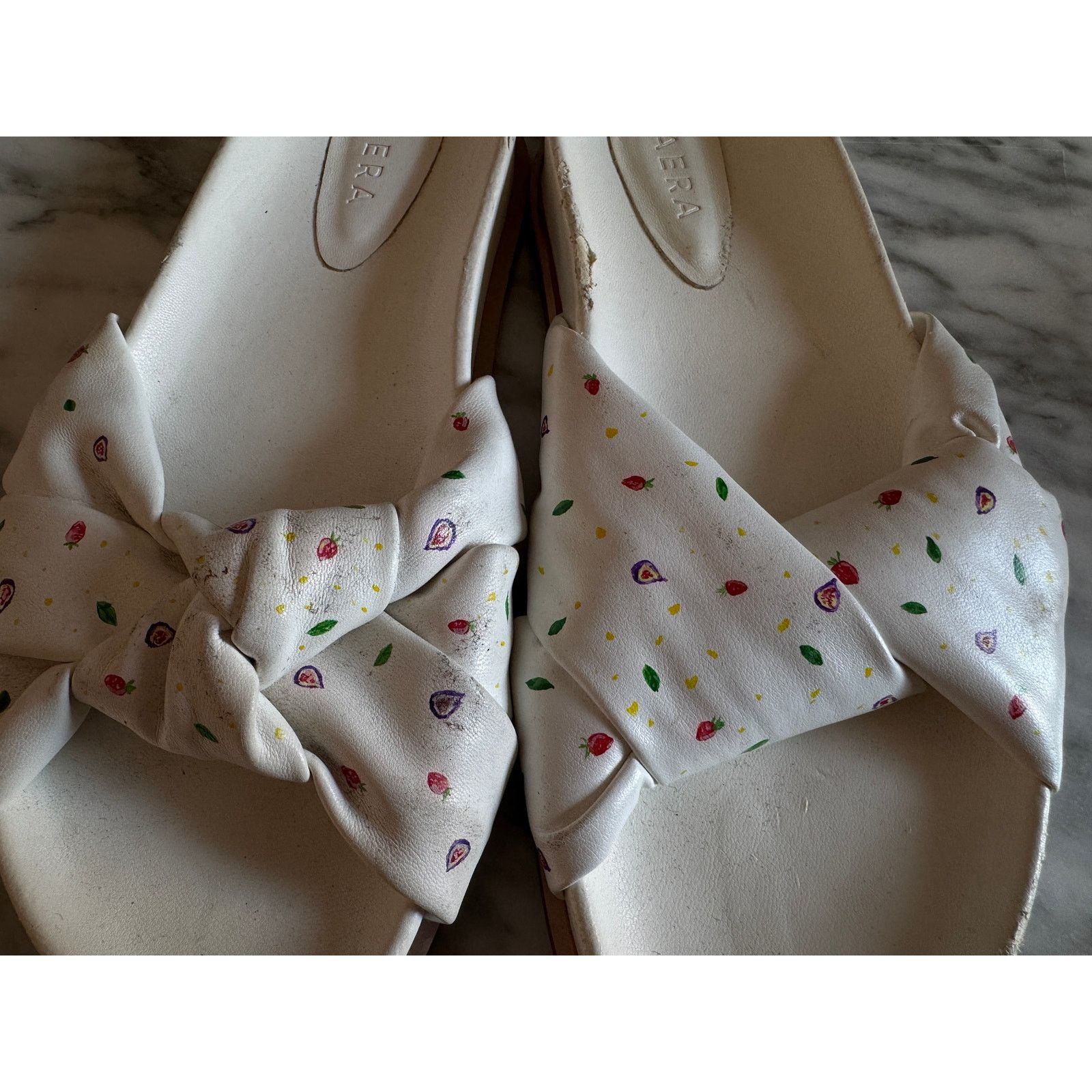 Other Aera White Vegan Leather Knot Flats Slides Size US 7.5 / IT 37.5 - 2 Thumbnail