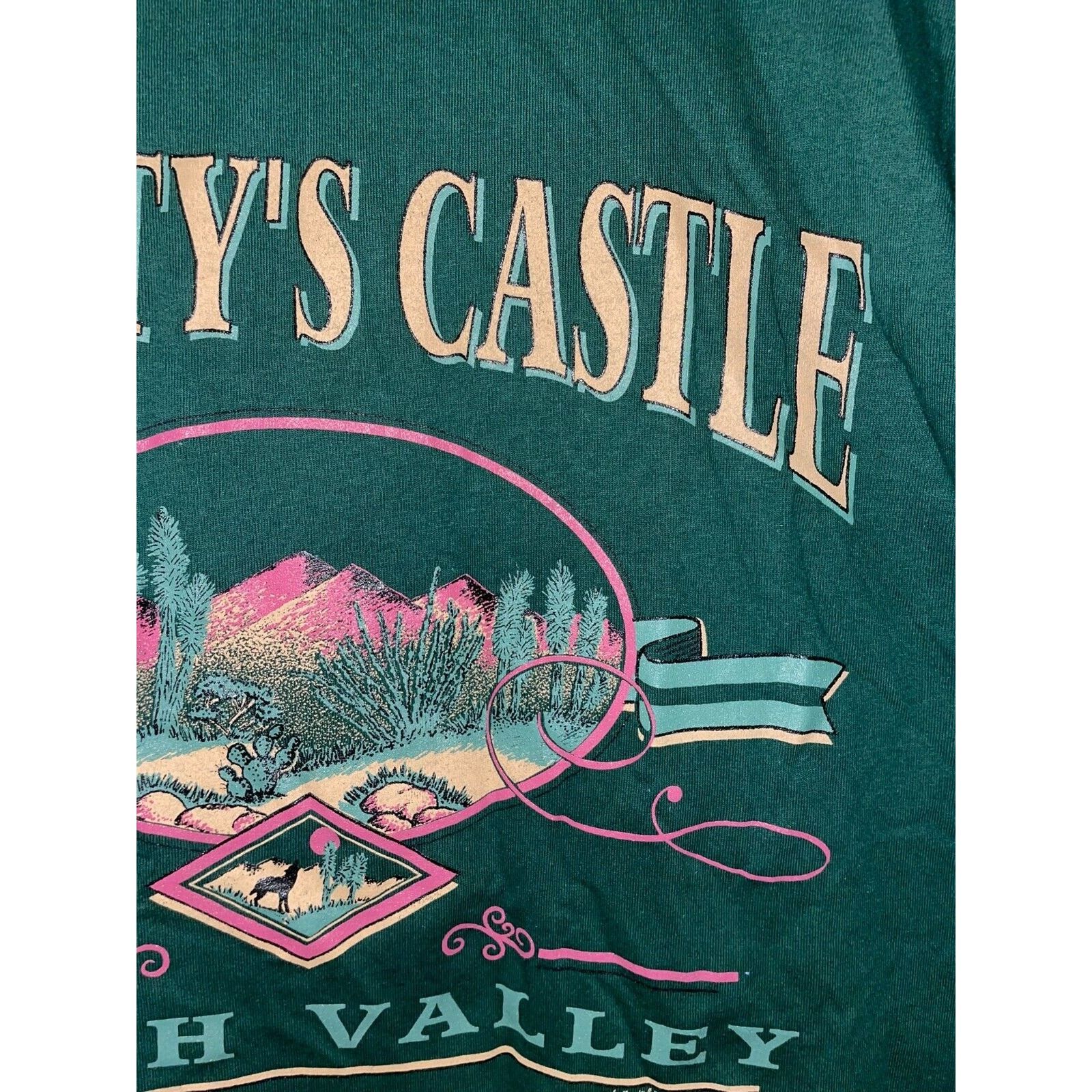 Jerzees Vintage Scottys Castle Shirt Death Valley Green Tee VTG 90s Size US L / EU 52-54 / 3 - 5 Thumbnail