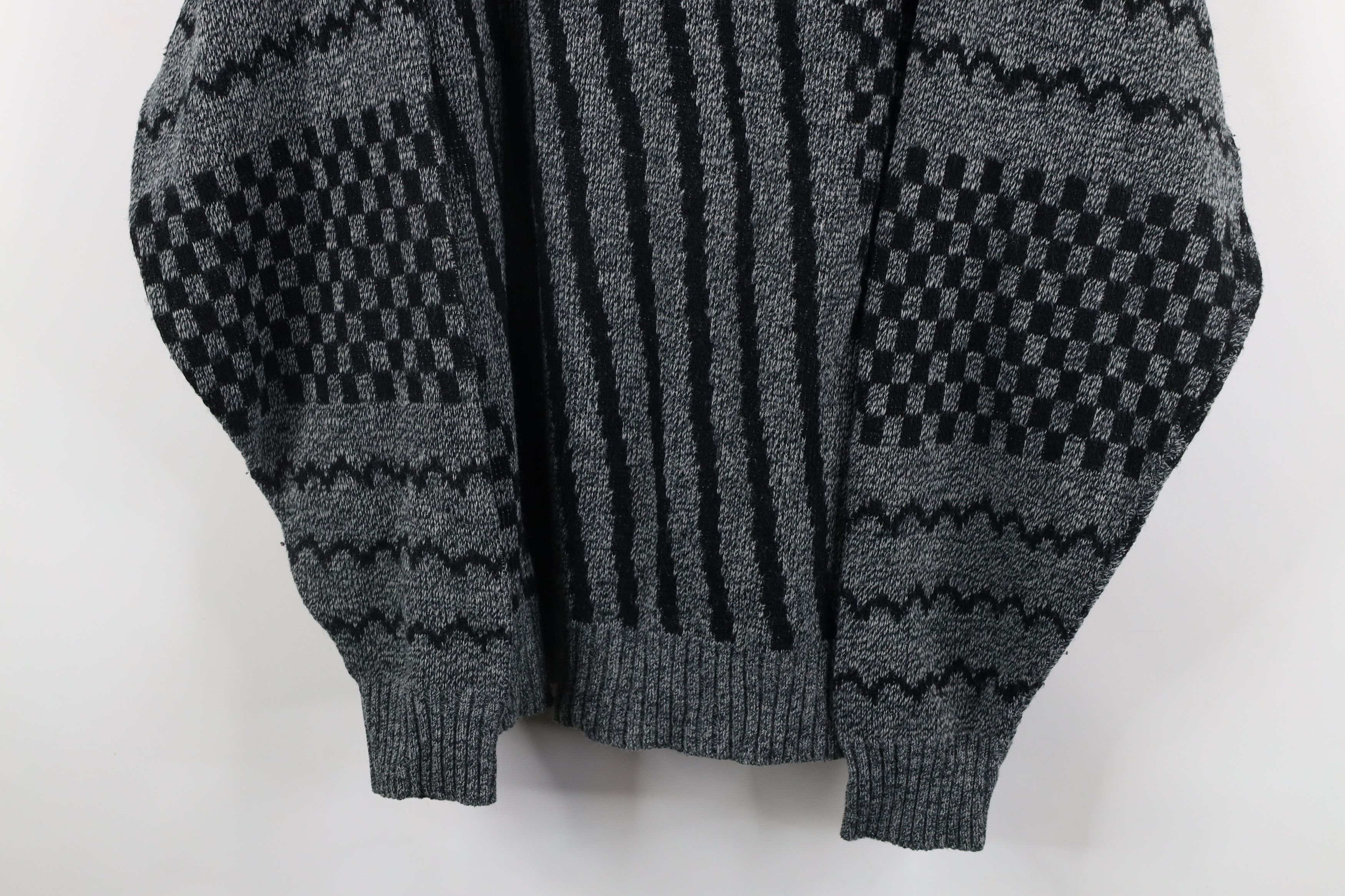 Vintage Vintage 90s Coogi Style Checkered Striped Knit Sweater USA Size US XXL / EU 58 / 5 - 3 Thumbnail
