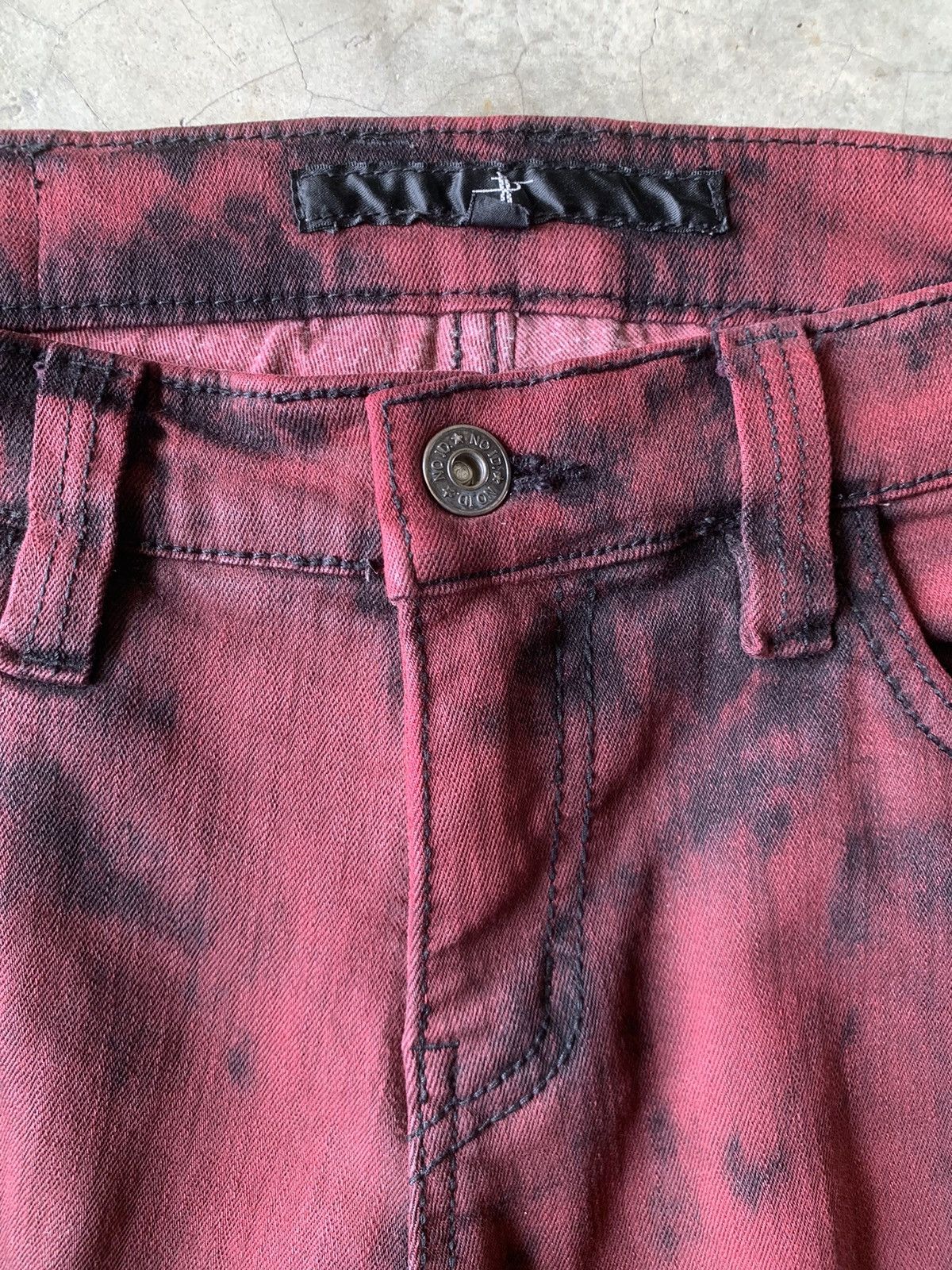 Japanese Brand NO ID. Blood Ripped Skinny Jeans Size US 31 - 7 Thumbnail