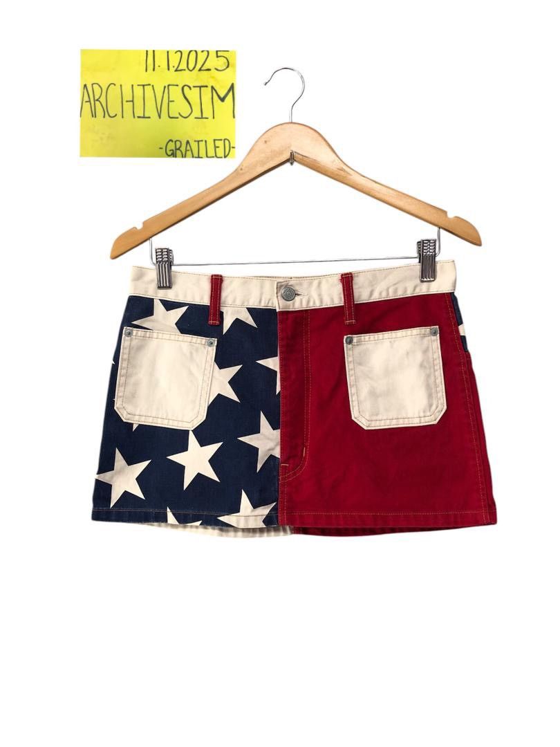 Hysteric Glamour Hysteric Glamour Patchwork Denim Skirt American Flag Star Size 29" - 2 Thumbnail