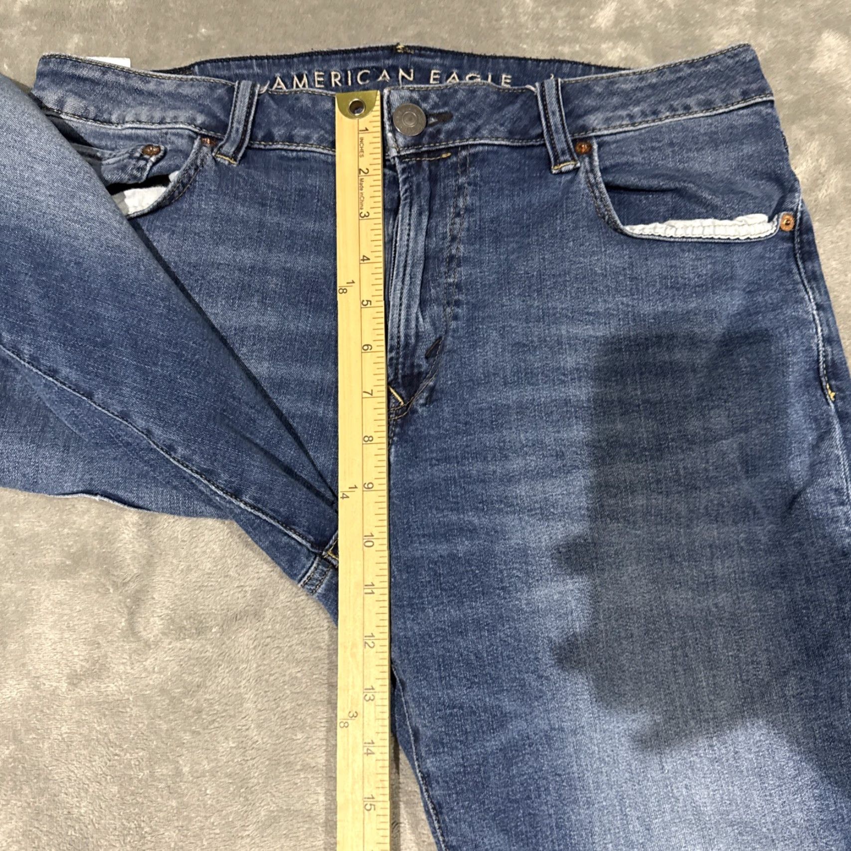 American Eagle Outfitters American Eagle Outfitters Jeans Mens 35x30 Bootcut Dark Blue 5-Pocket Regular Inseam 30in Stretch Denim Denim Jeans Size US 35 - 7 Thumbnail