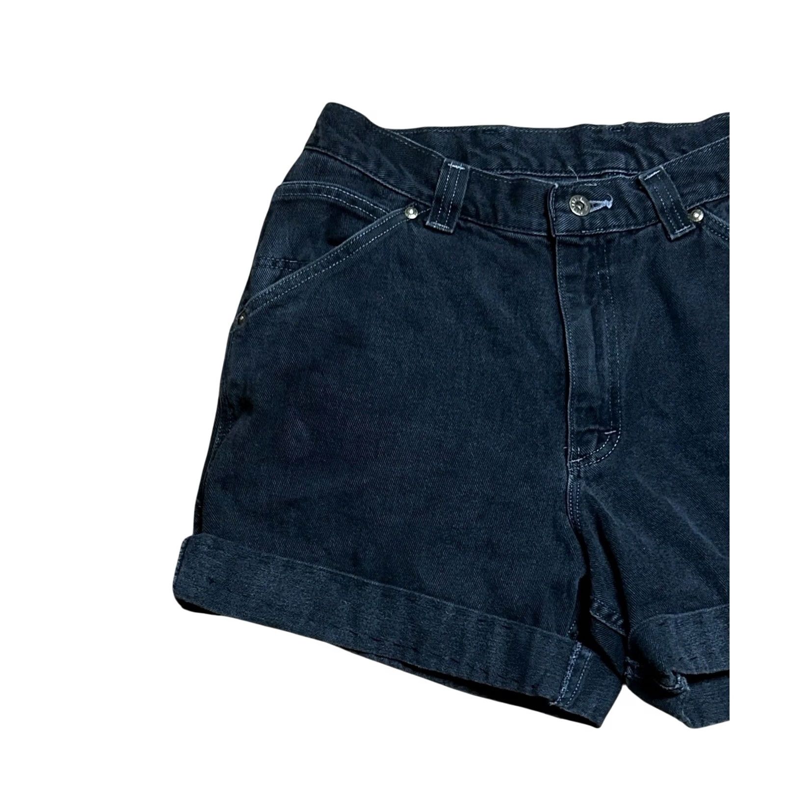 Lee Lee Dungarees Women's Vintage Black Carpenter Cargo Short Size 34 Y2K Jeans Size 25" / US 0 / IT 36 - 3 Thumbnail