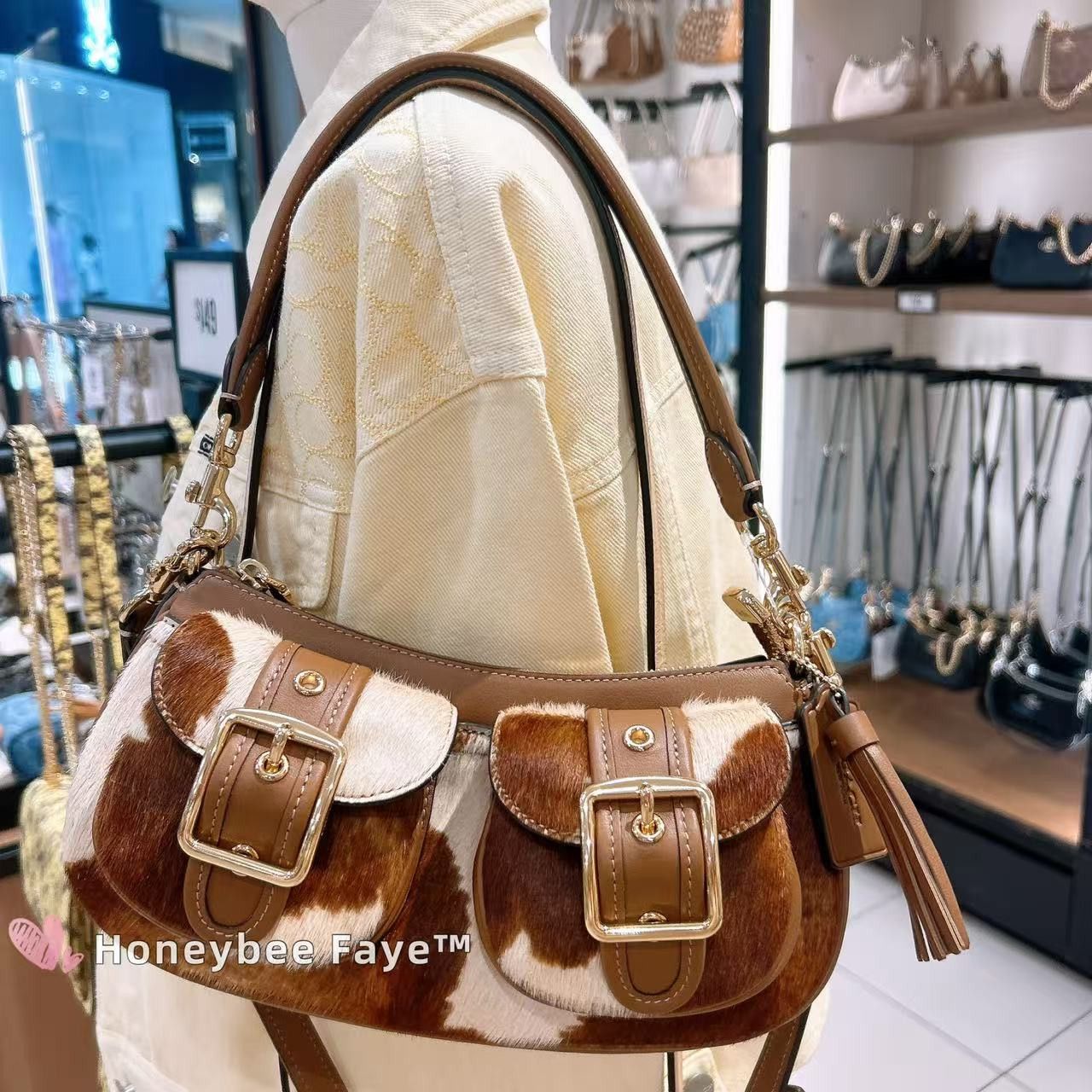 Coach Ashton Shoulder Bag In Haircalf With Cow Print CDW47 Size ONE SIZE - 1 Thumbnail