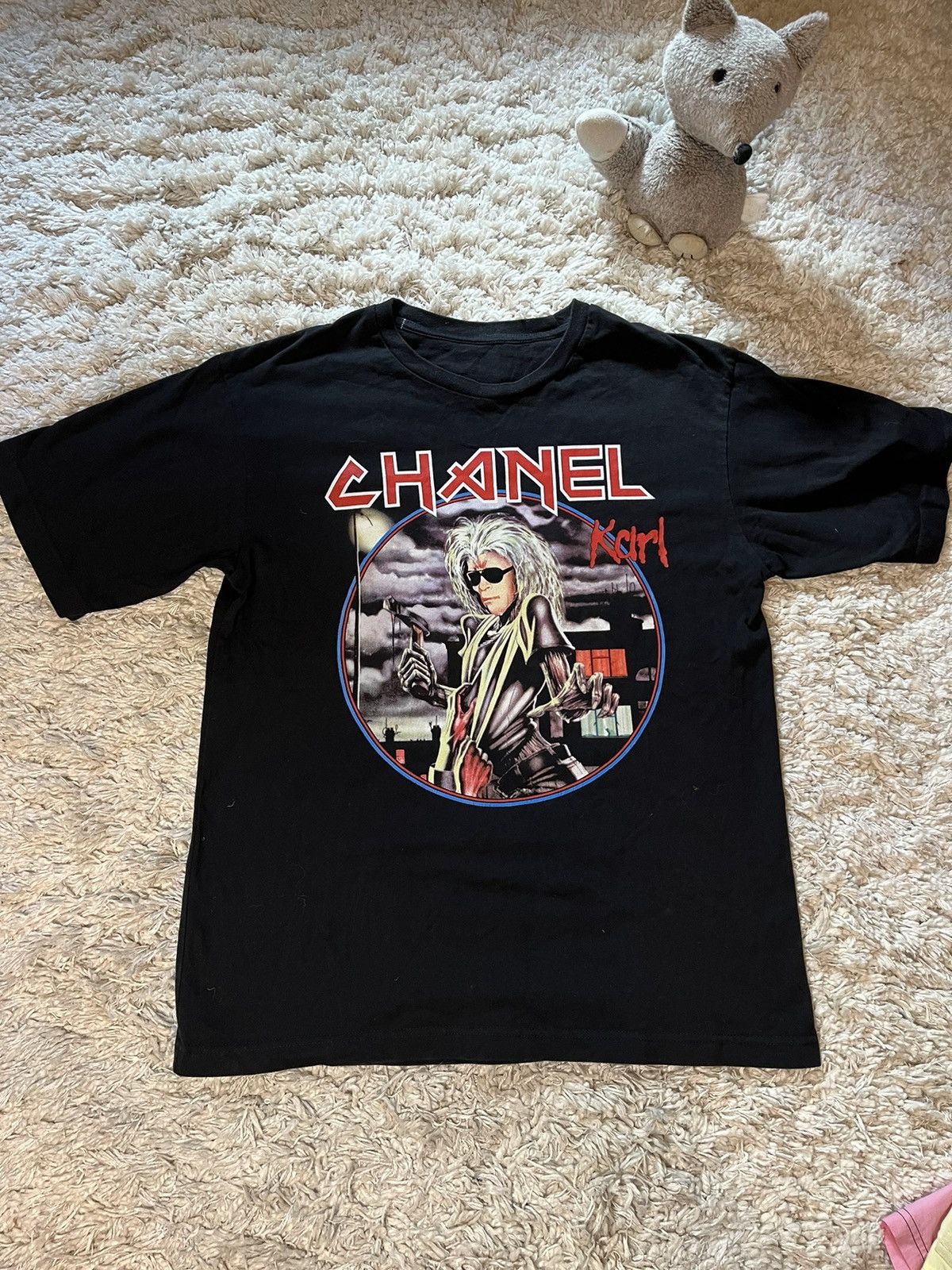 Vintage Chronies Chanel x Karl Lagerfeld x Iron Maiden Band Shirt Grailed