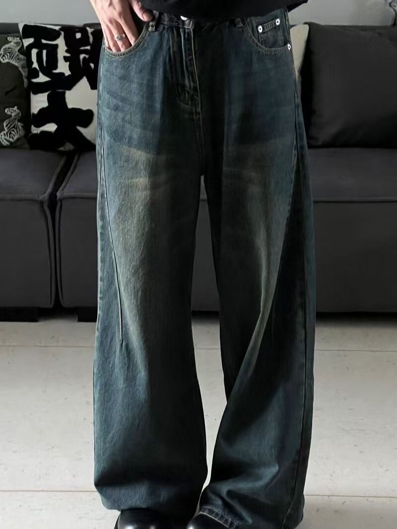Japanese Brand × Jean Men's blue washed vintage distressed straight jeans Size US 32 / EU 48 - 1 Thumbnail