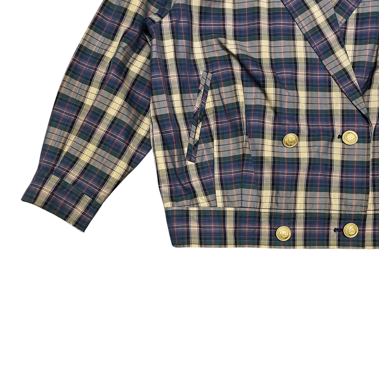 Burberry Vintage 90's Burberry Checkered Gold Button Jacket Size US M / EU 48-50 / 2 - 3 Thumbnail