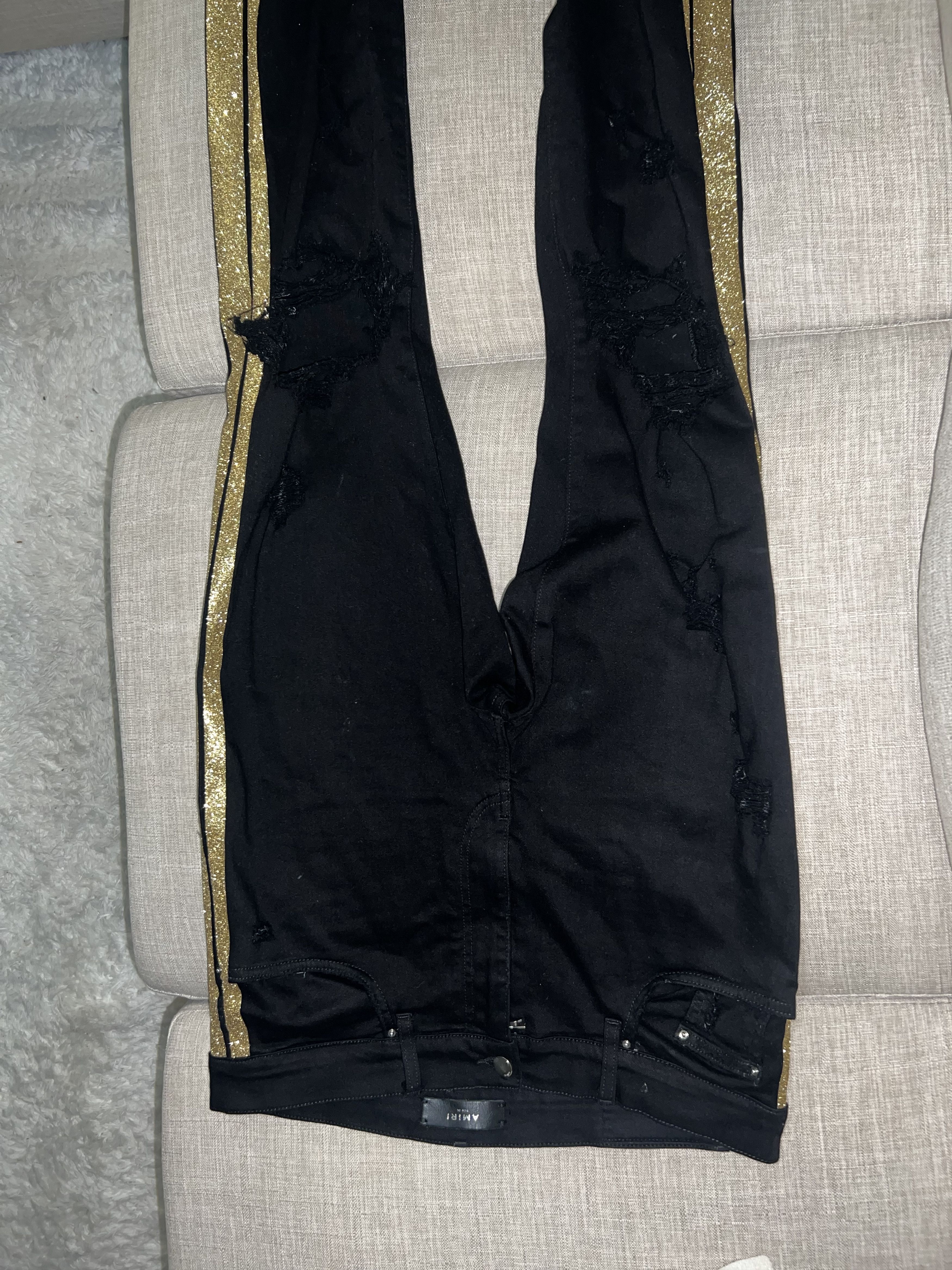 Amiri Black and Gold Glitter Amiri Size US 36 / EU 52 - 8 Thumbnail
