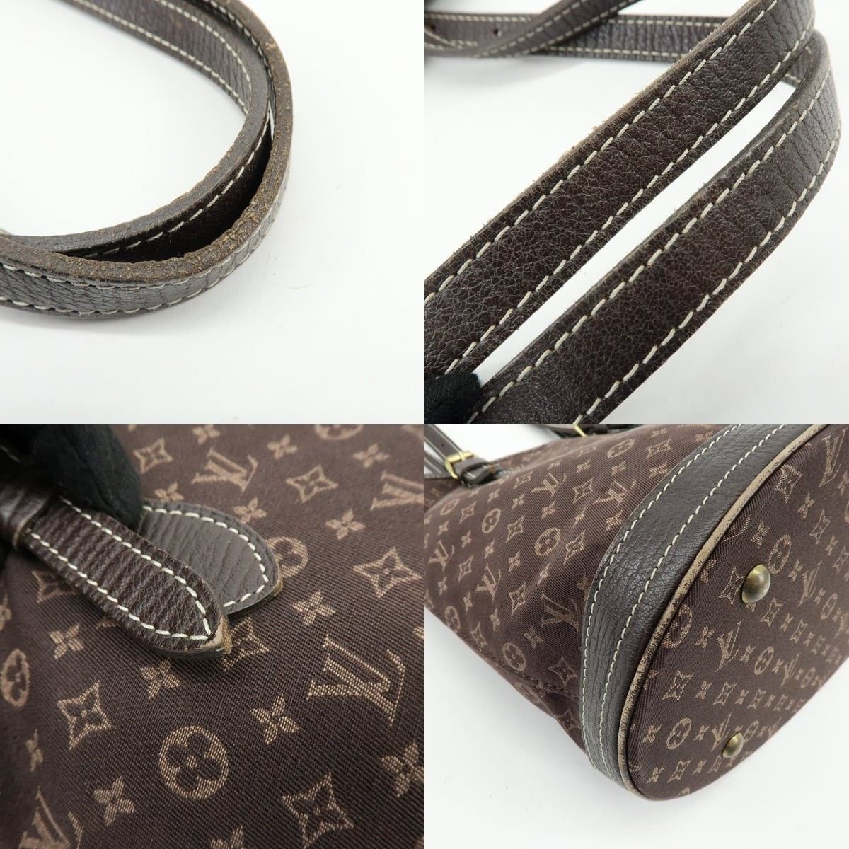 Louis Vuitton Louis Vuitton Monogram Mini Lin Bucket PM Tote Cotton Brown Size ONE SIZE - 4 Thumbnail