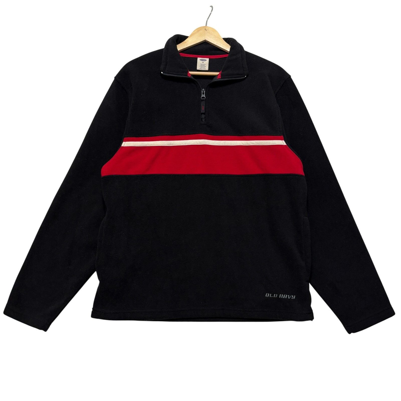 Old Navy Y2K Old Navy Quarter‎ Zip Fleece Sweatshirt Black Red M Size US M / EU 48-50 / 2 - 1 Thumbnail