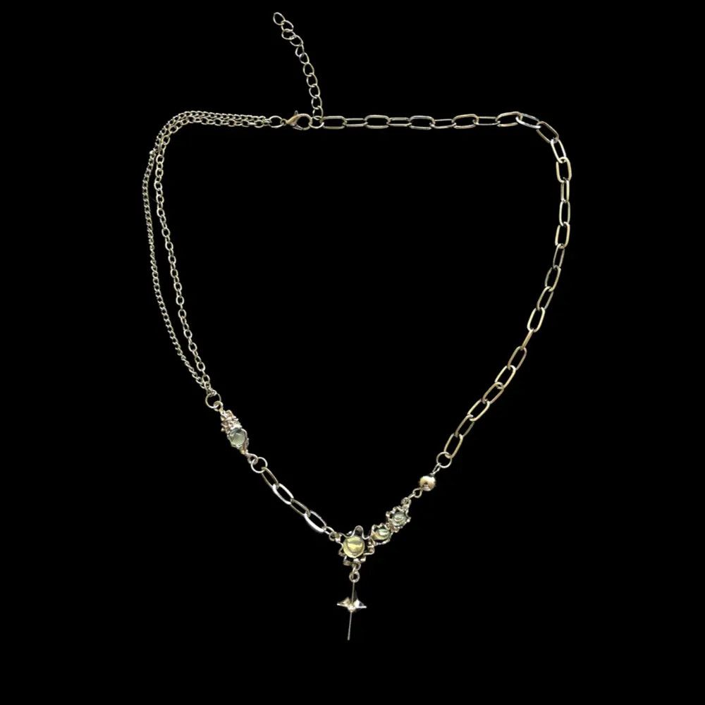Jewelry Electro Chain Crystal Stone Silver Abstract Star Pop Fantasy Size ONE SIZE - 6 Thumbnail