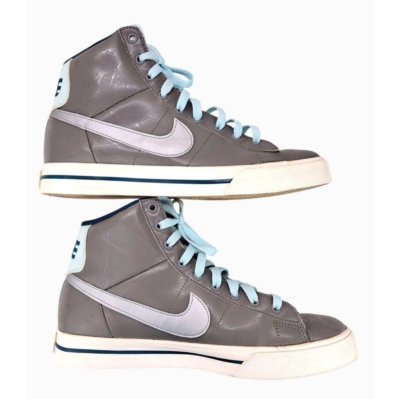 Nike Nike Sweet Classic High Top Women Sneaker Shoe Gray Blue 10 Size US 10 / IT 40 - 3 Thumbnail