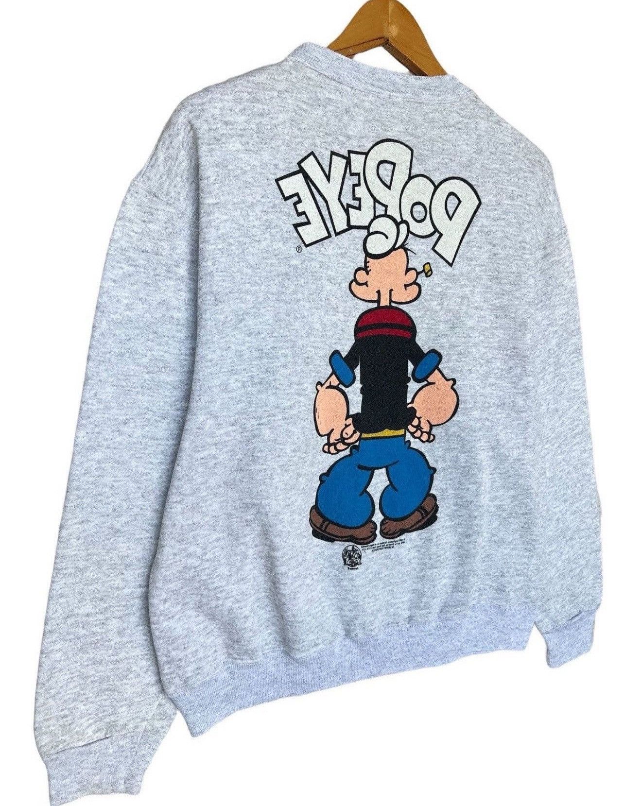 Cartoon Network × Vintage Vintage 90s Popeye Sweater Popeye Crewneck Popeye Sweatshirt Size US L / EU 52-54 / 3 - 6 Thumbnail