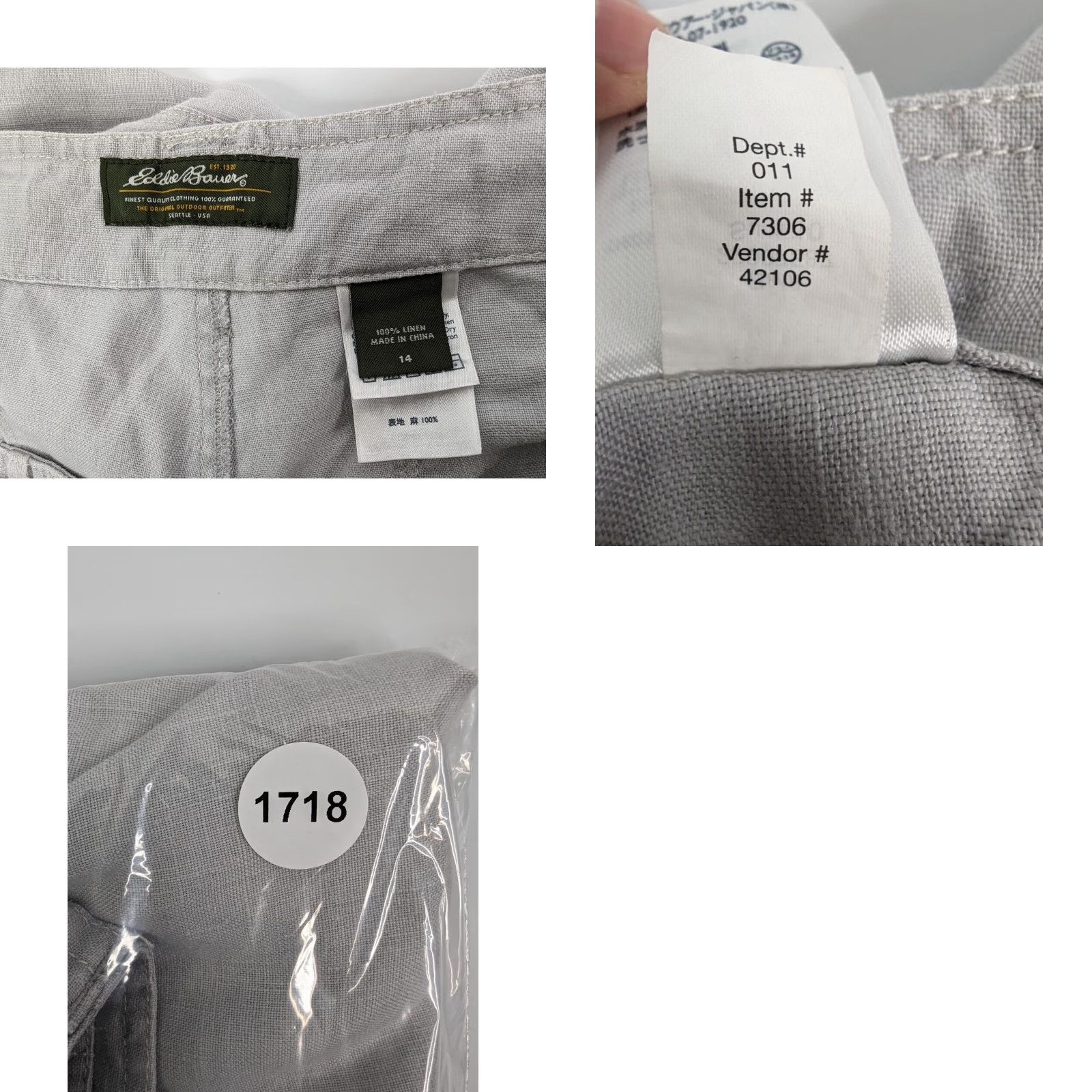 Eddie Bauer Eddie Bauer Pants Womens 14 Grey Cargo Capri Linen Outdoor Hiking Drawstring Pockets Wide Leg Capri Outdoor Ladies Women's Pants Size 25" / US 0 / IT 36 - 9 Thumbnail