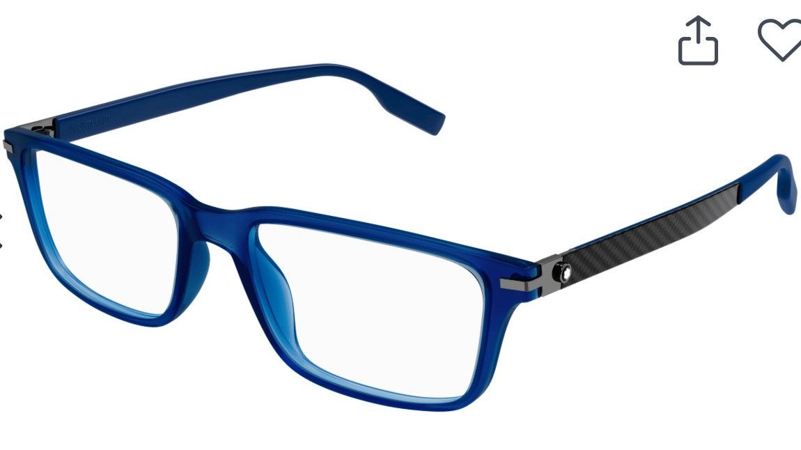 Montblanc Montblanc MB0252O 002 Blue Acetate Eyeglasses 56mm Size ONE SIZE - 1 Thumbnail