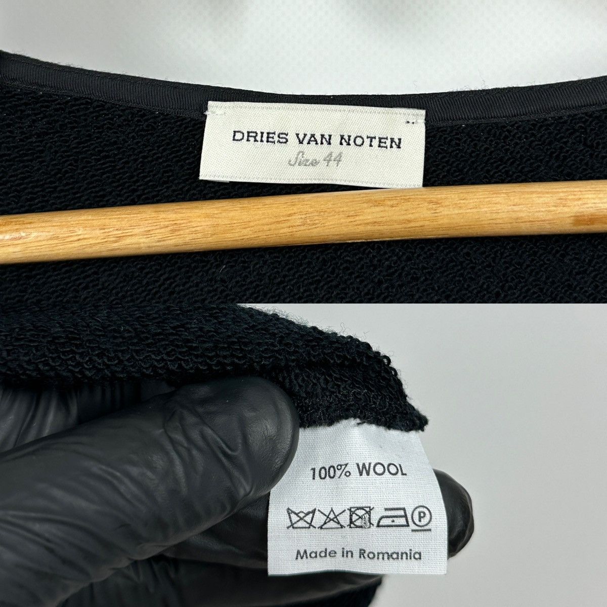 Dries Van Noten Dries Van Noten Black Wool / Leopard Silk Sleeve Sweater Size M / US 6-8 / IT 42-44 - 22 Thumbnail