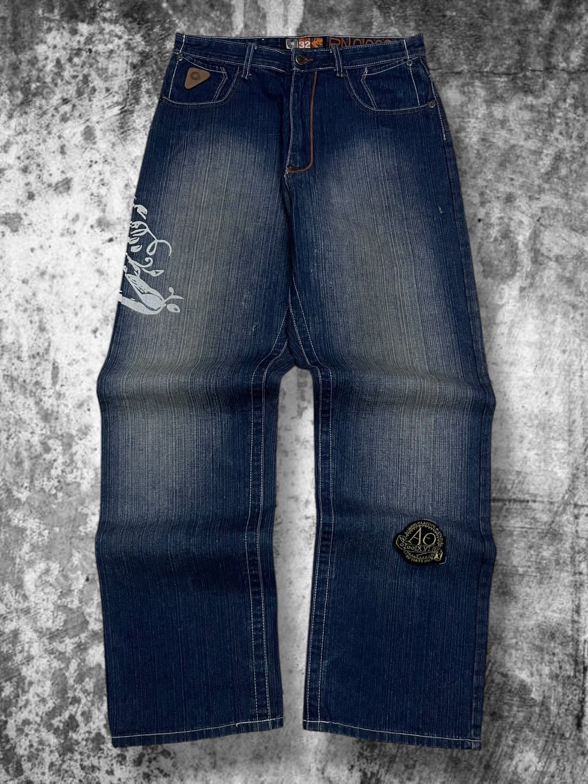 Japanese Brand Vintage Designer 90’s Akcdemiks Art Baggy Streewear Denim Size US 31 - 7 Thumbnail