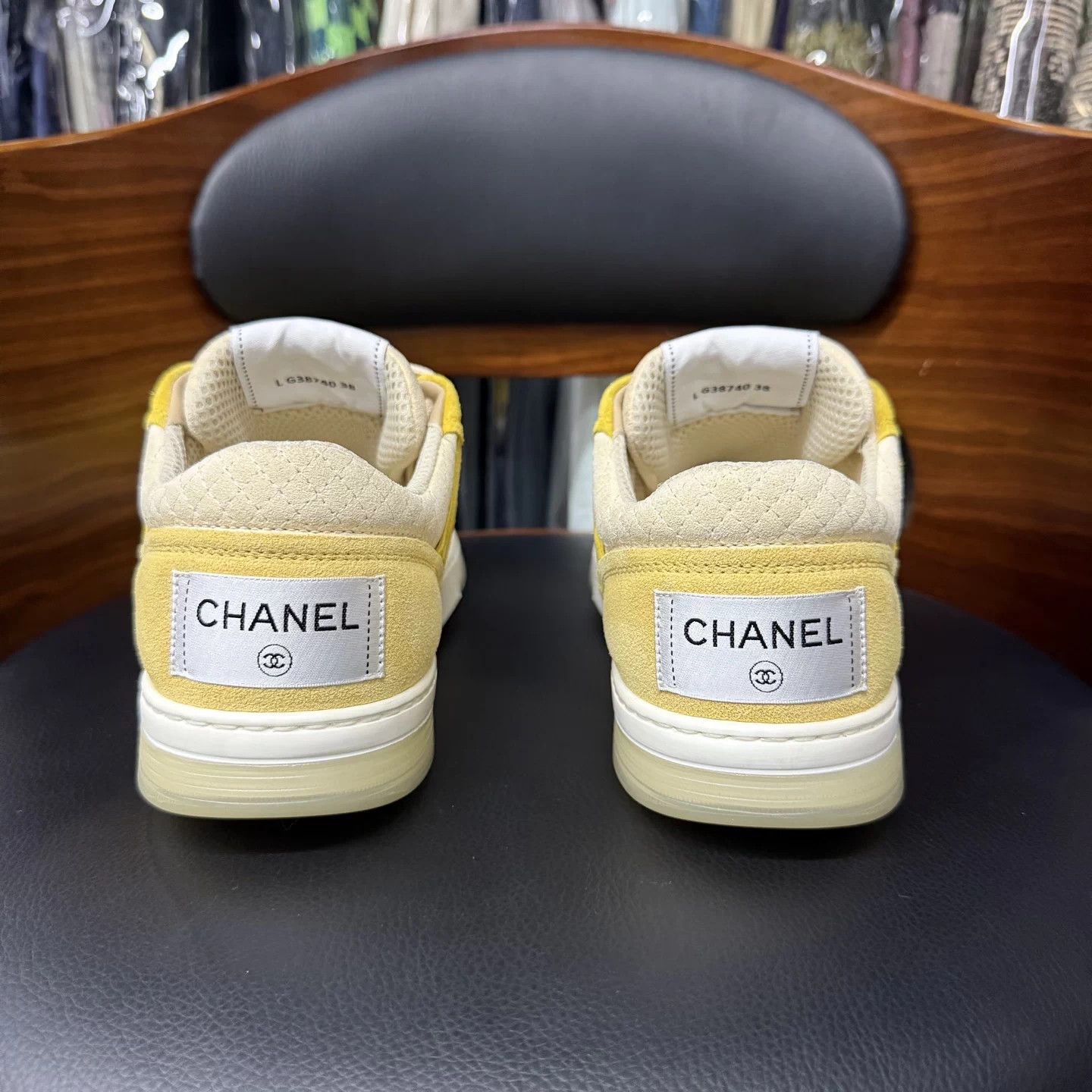 Chanel Chanel Quilted Yellow Suede Kicks Wmns 38 Mint Size US 7 / IT 37 - 3 Thumbnail