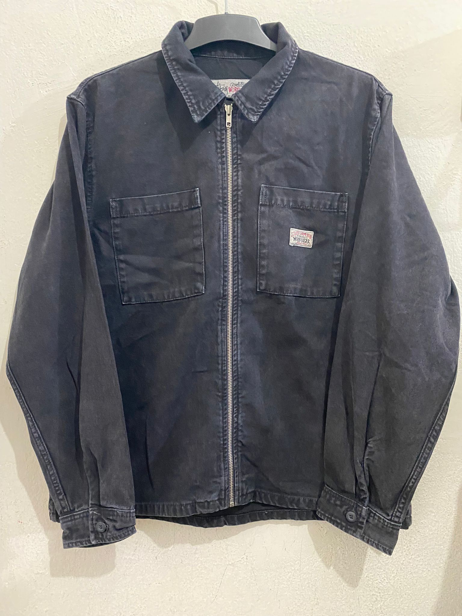 Stussy STÜSSY WASHED CANVAS ZIP LONG SLEEVE SHIRT Size US M / EU 48-50 / 2 - 5 Thumbnail