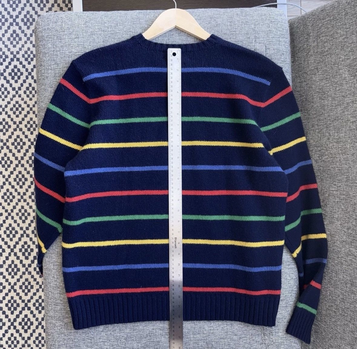 Polo Ralph Lauren Vintage 100% Lambswool Striped Sweater Rainbow Wool Size US XL / EU 56 / 4 - 9 Thumbnail