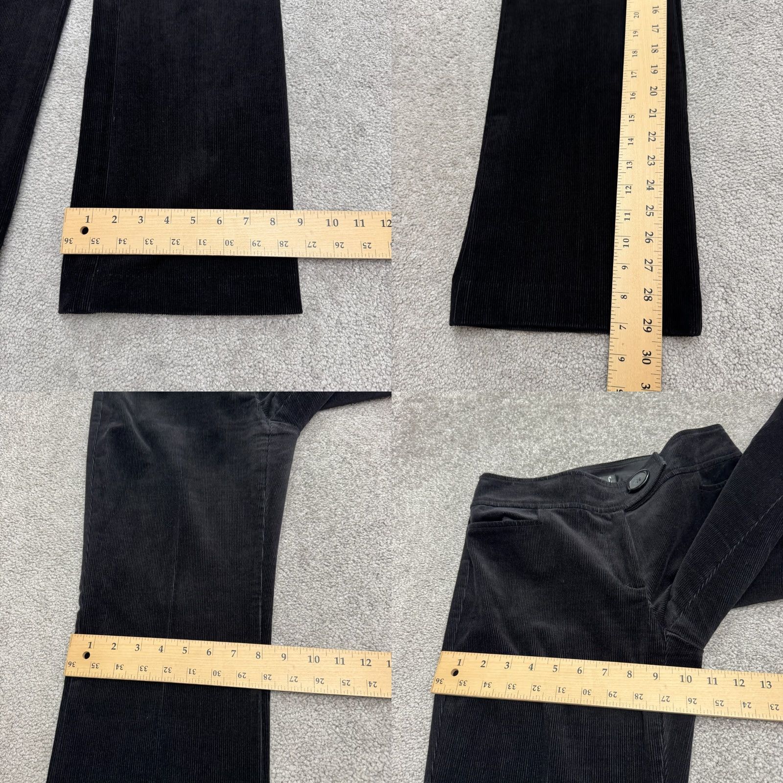Banana Republic INC International Concepts Corduroy Flared Pants Womens 6P Black Stretch Regular Petite Flared Pants Mens? Size 28" / US 6 / IT 42 - 8 Thumbnail