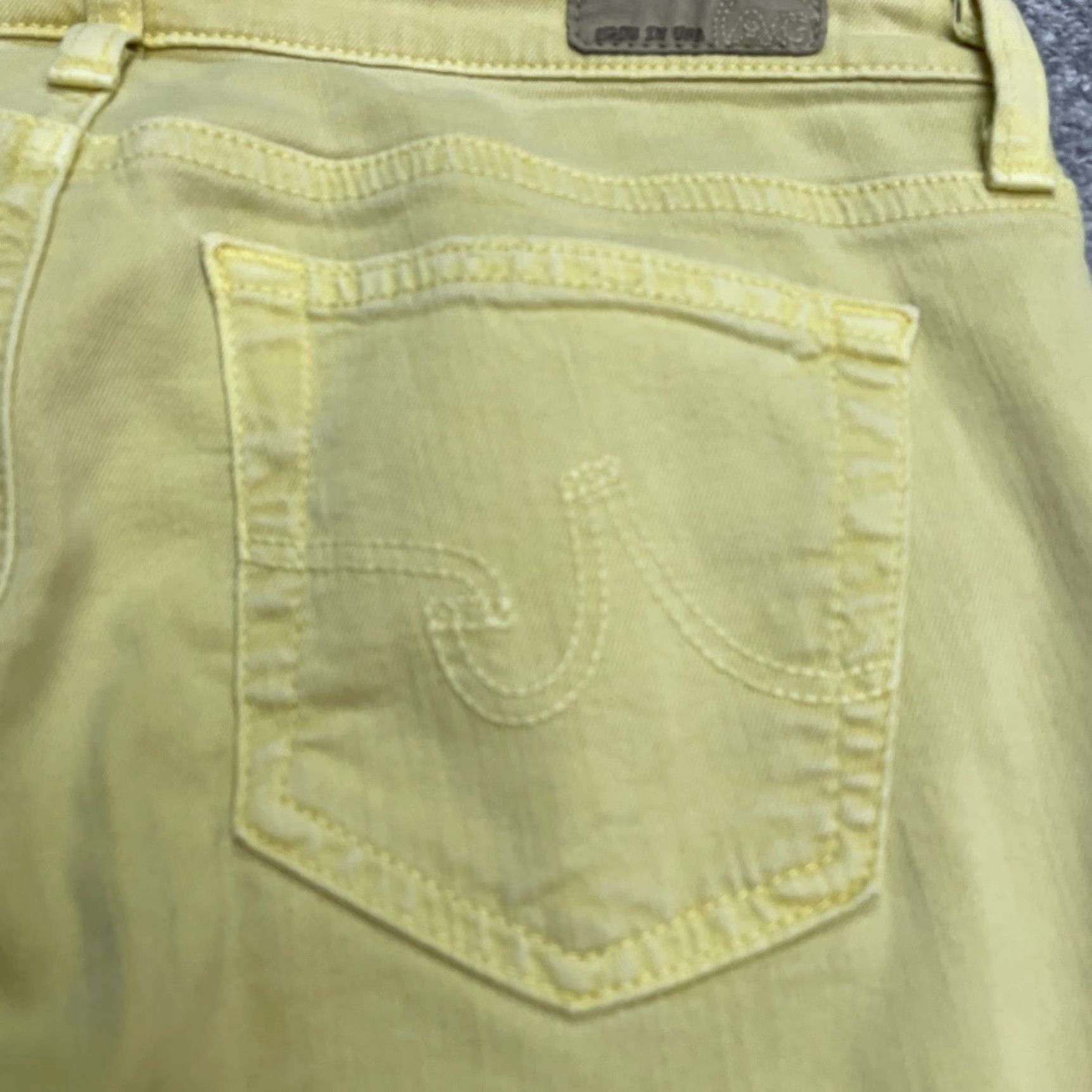 Vintage VINTAGE? Wait no vintage: The Stevie Ankle Smil Straight Jeans Womens 28R Yellow AG Adriano Goldschmied Jeans 28in Inseam Size 28" / US 6 / IT 42 - 7 Thumbnail