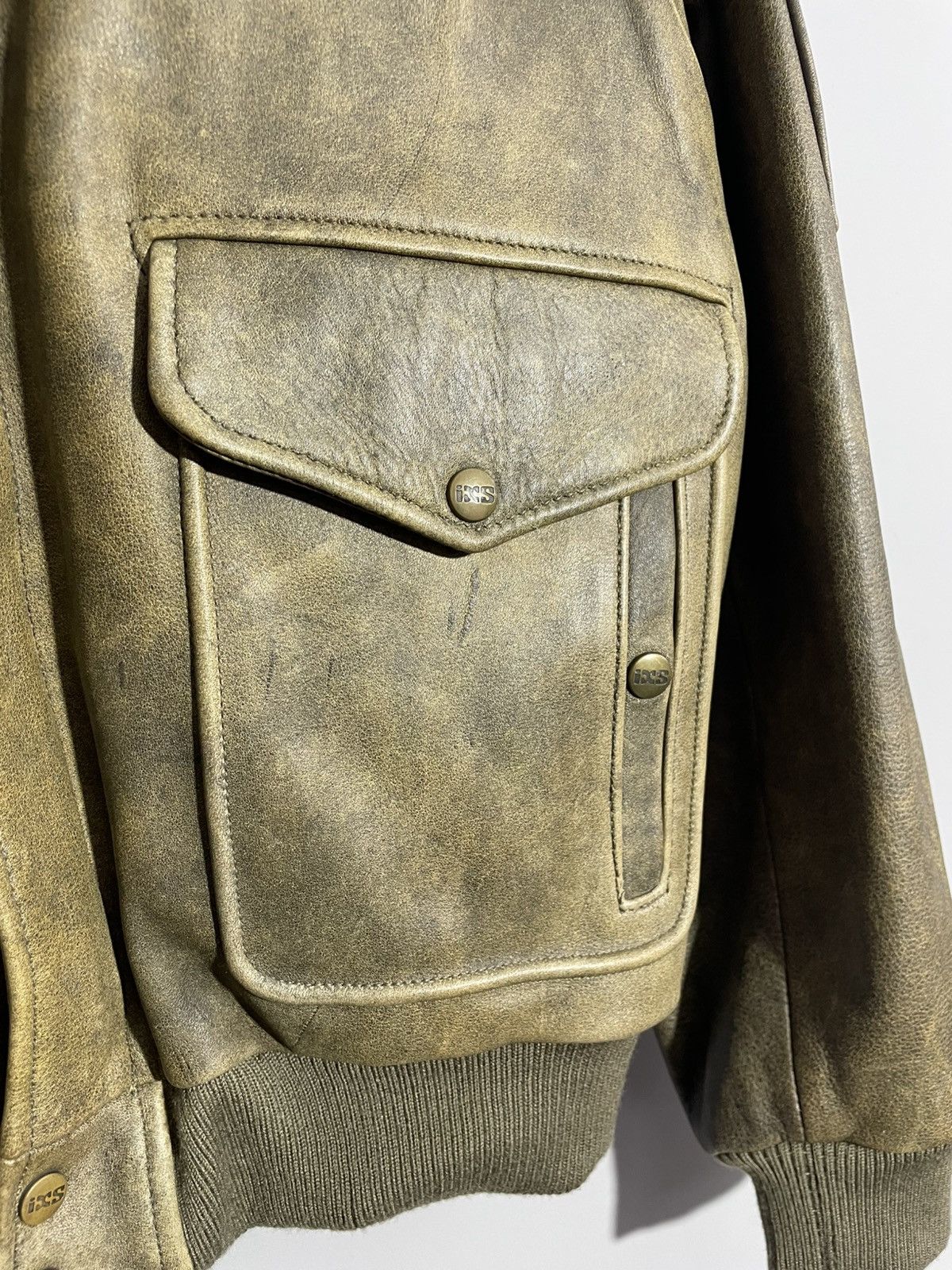 Japanese Brand × Vintage Vintage IXS Leather MA-1 style Bomber Jacket Avant Gard Size US M / EU 48-50 / 2 - 8 Thumbnail